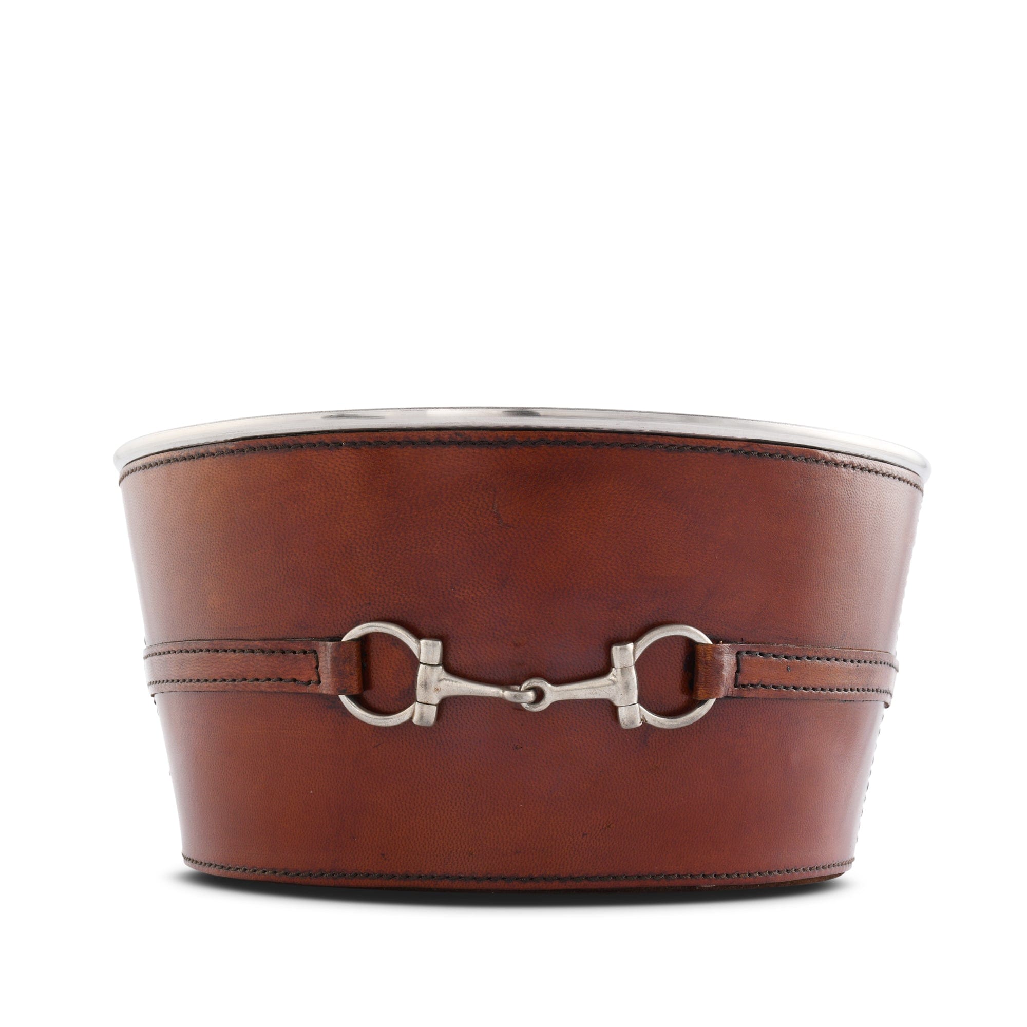 Vagabond House Equestrian Premium Genuine Leather Bit Ice Tub – Sophisticated Beverage Cooler