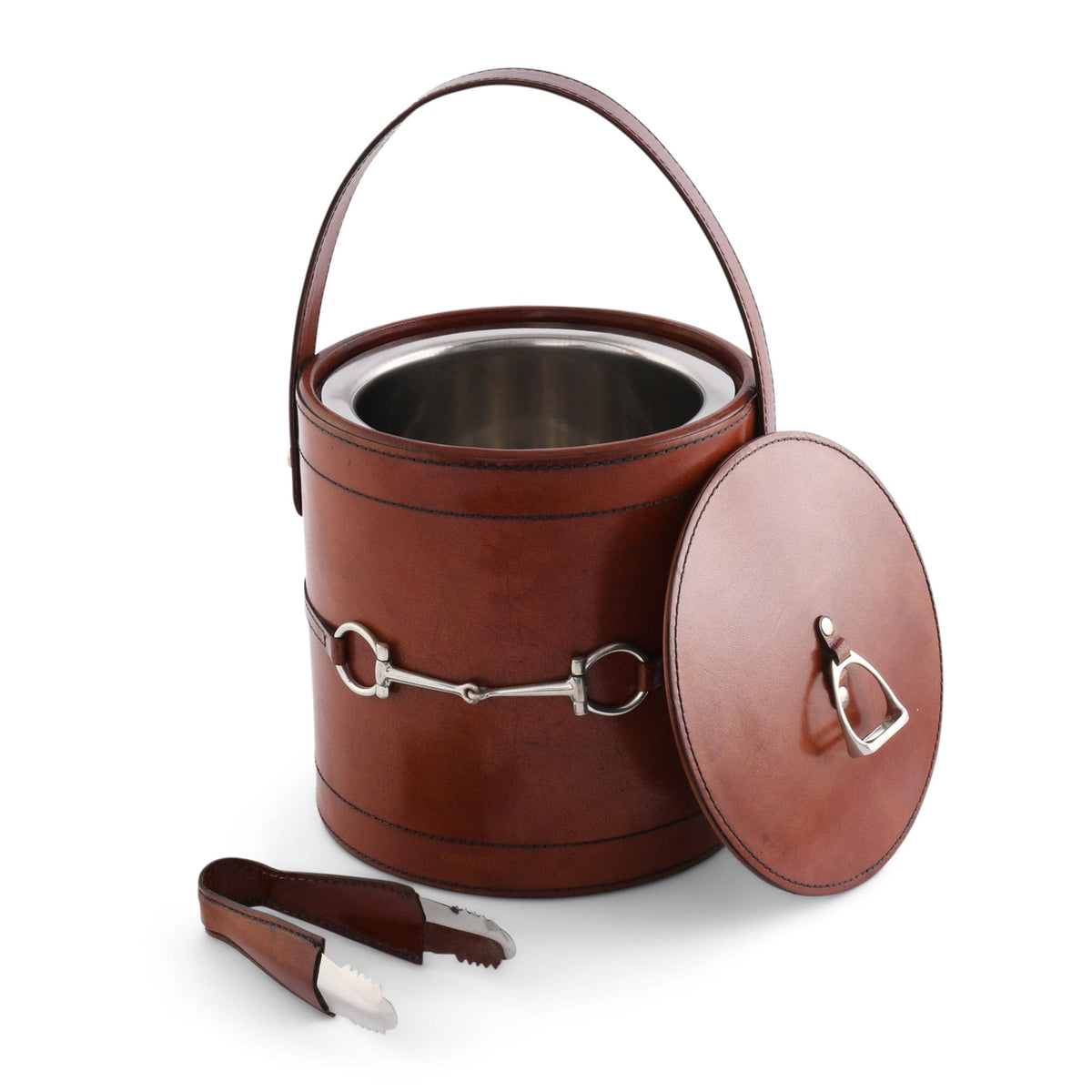 Vagabond House Equestrian Premium Genuine Leather Bit Lidded Ice Bucket