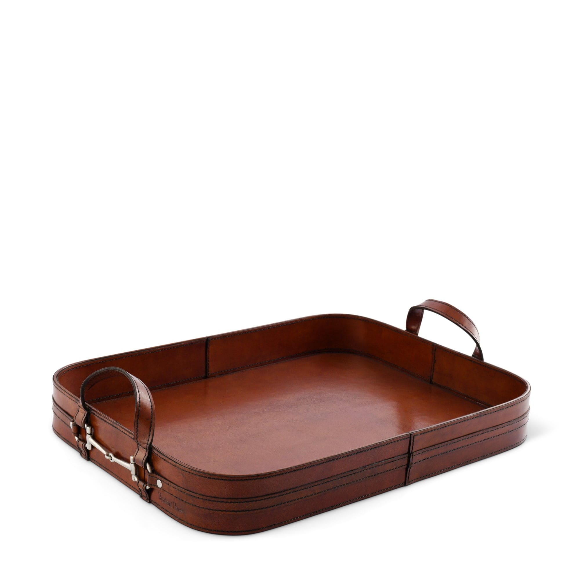 Vagabond House Equestrian Premium Genuine Leather Bit Serving Tray – Perfect for Entertaining