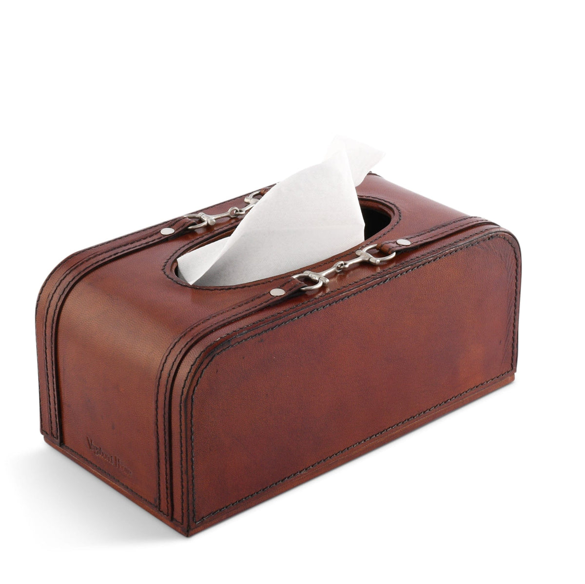 Vagabond House Equestrian Premium Genuine Leather Bit Tissue Box