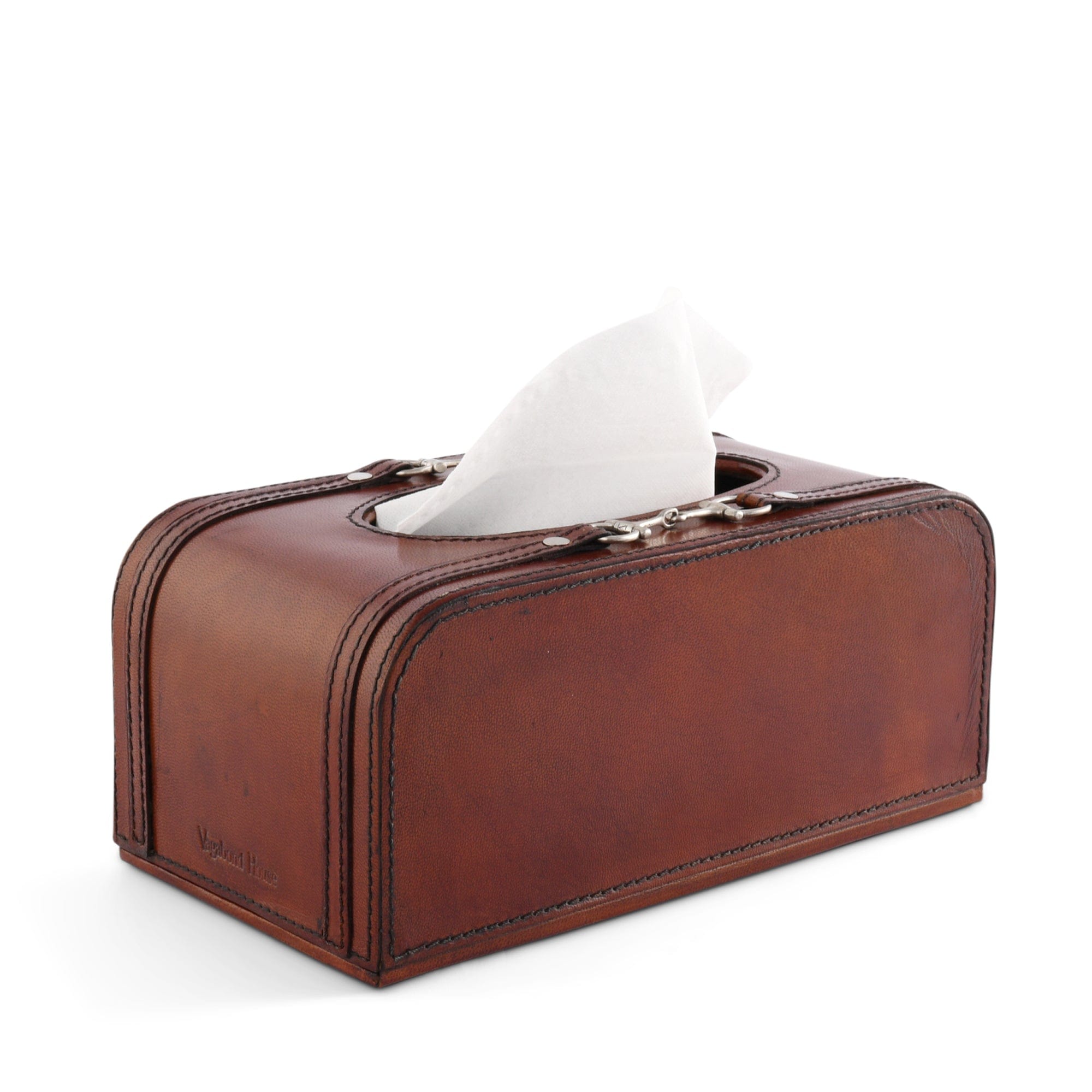 Vagabond House Equestrian Premium Genuine Leather Bit Tissue Box