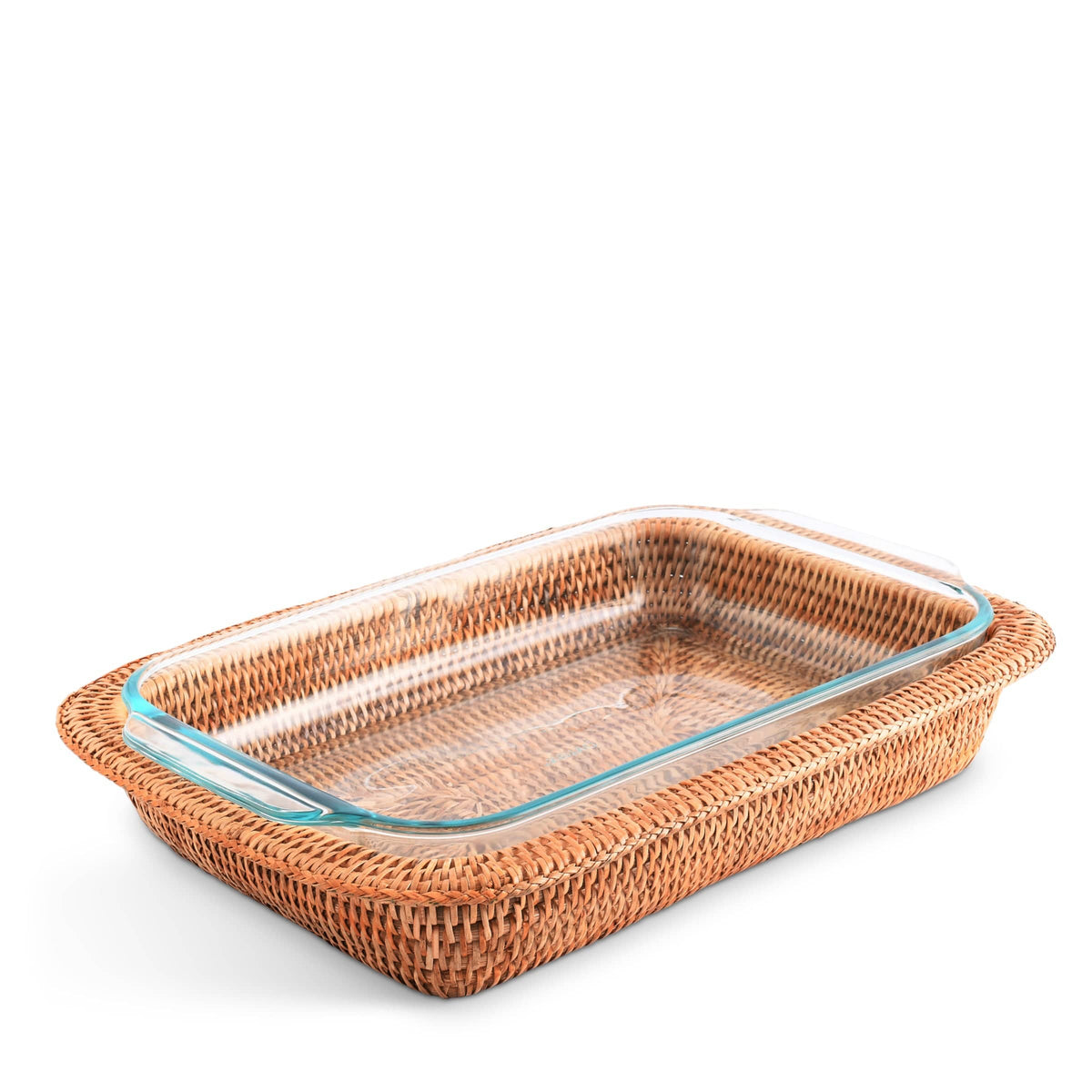 Vagabond House Replacement Hand Woven Rattan 3qt Rectangular Casserole Holder