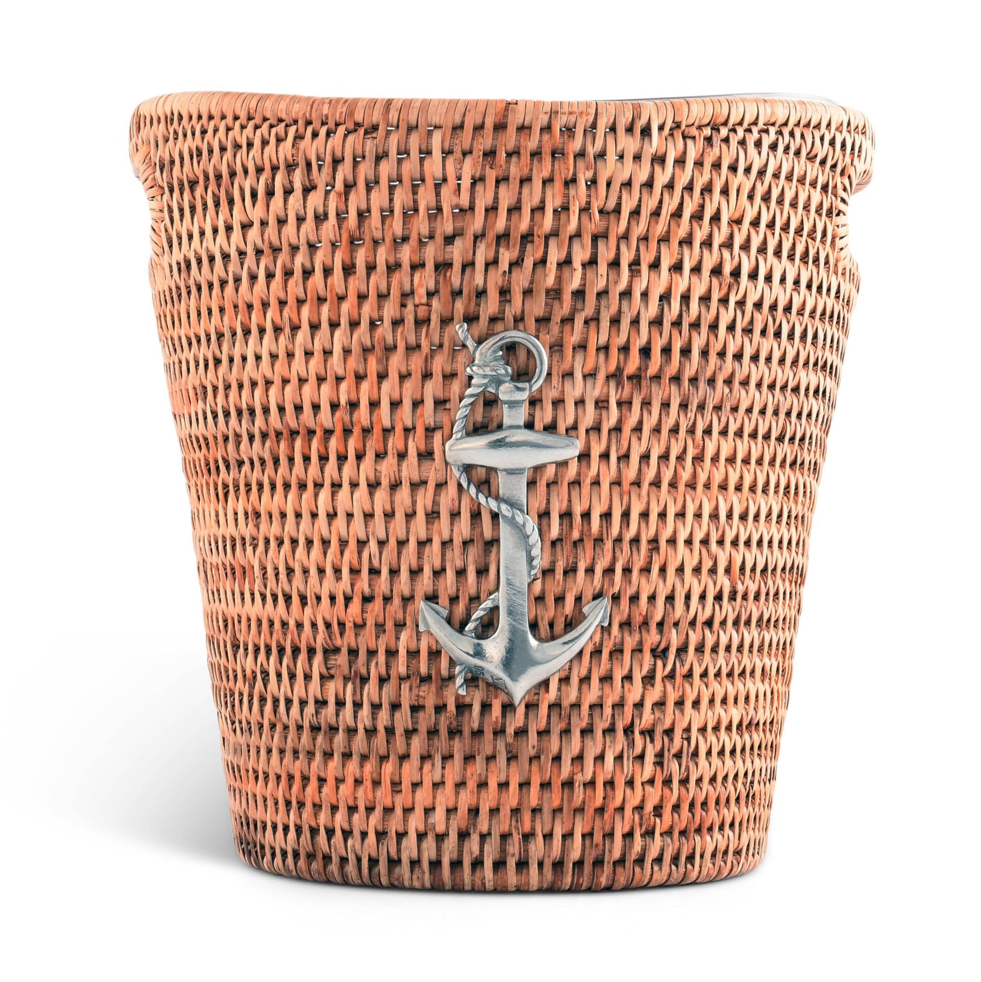 Vagabond House Sea and Shore Anchor Hand Woven Wicker Rattan Champagne / Ice Bucket