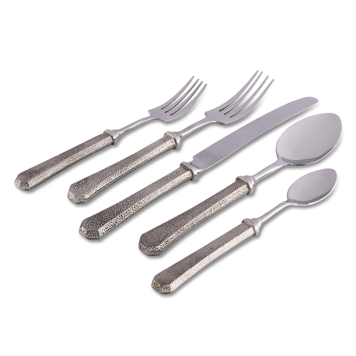 Vagabond House Arche of Bees Hammered Flatware Set