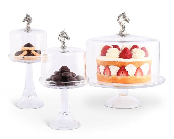 Vagabond House Handblown Glass Cake / Dessert / Cupcake Stand with