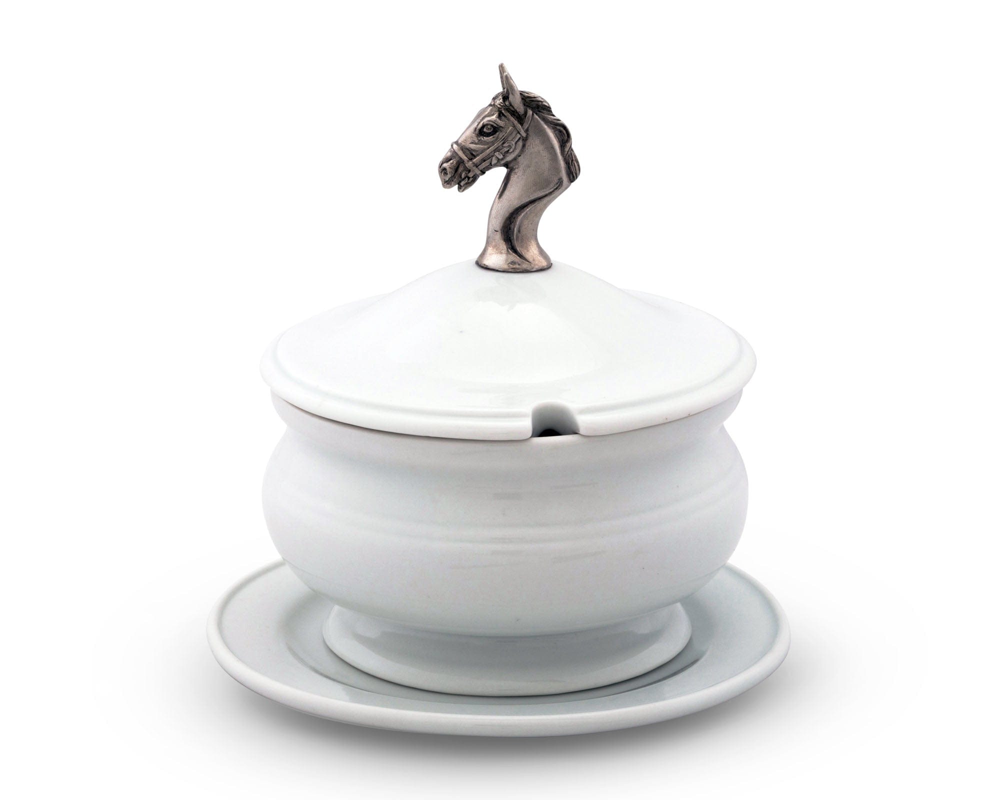 Vagabond House Equestrian Horse Head Porcelain Lidded Bowl