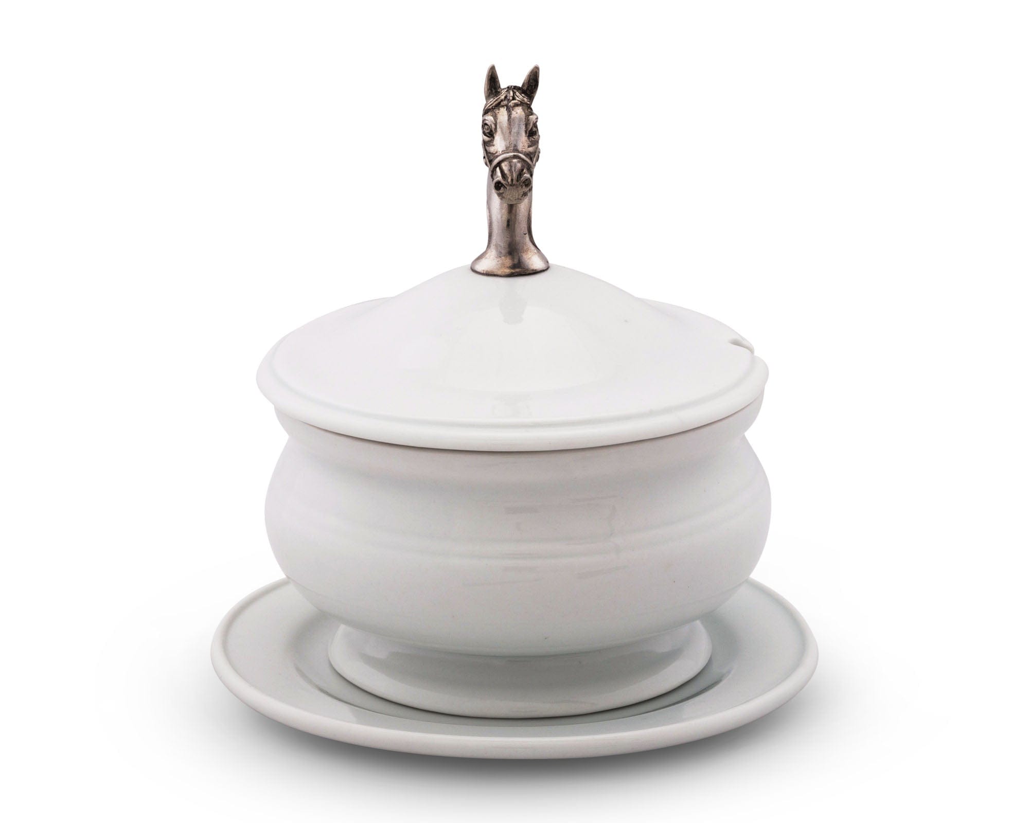 Vagabond House Equestrian Horse Head Porcelain Lidded Bowl