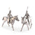 Vagabond House Equestrian Pewter Polo Player Salt & Pepper Set