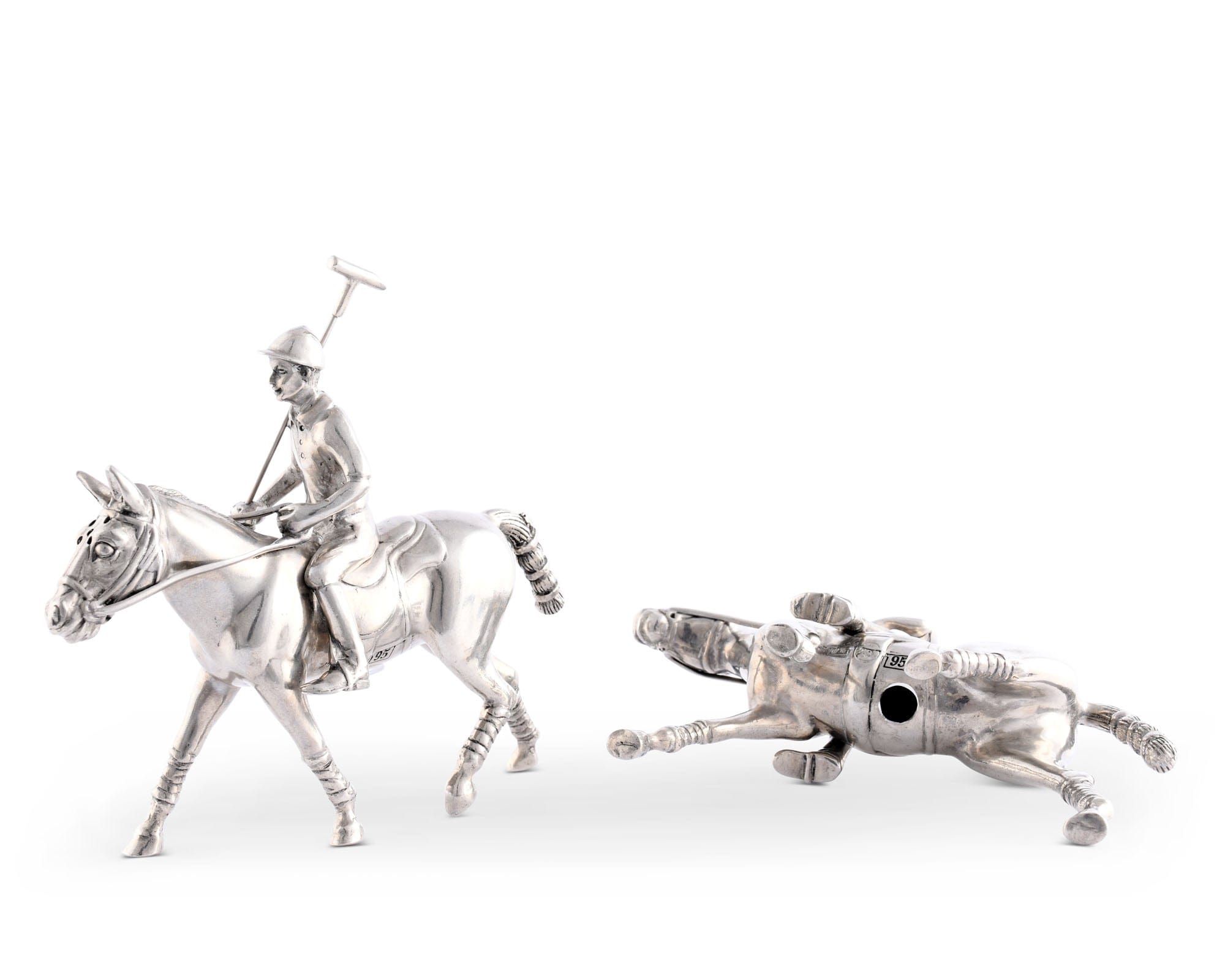 Vagabond House Equestrian Pewter Polo Player Salt & Pepper Set