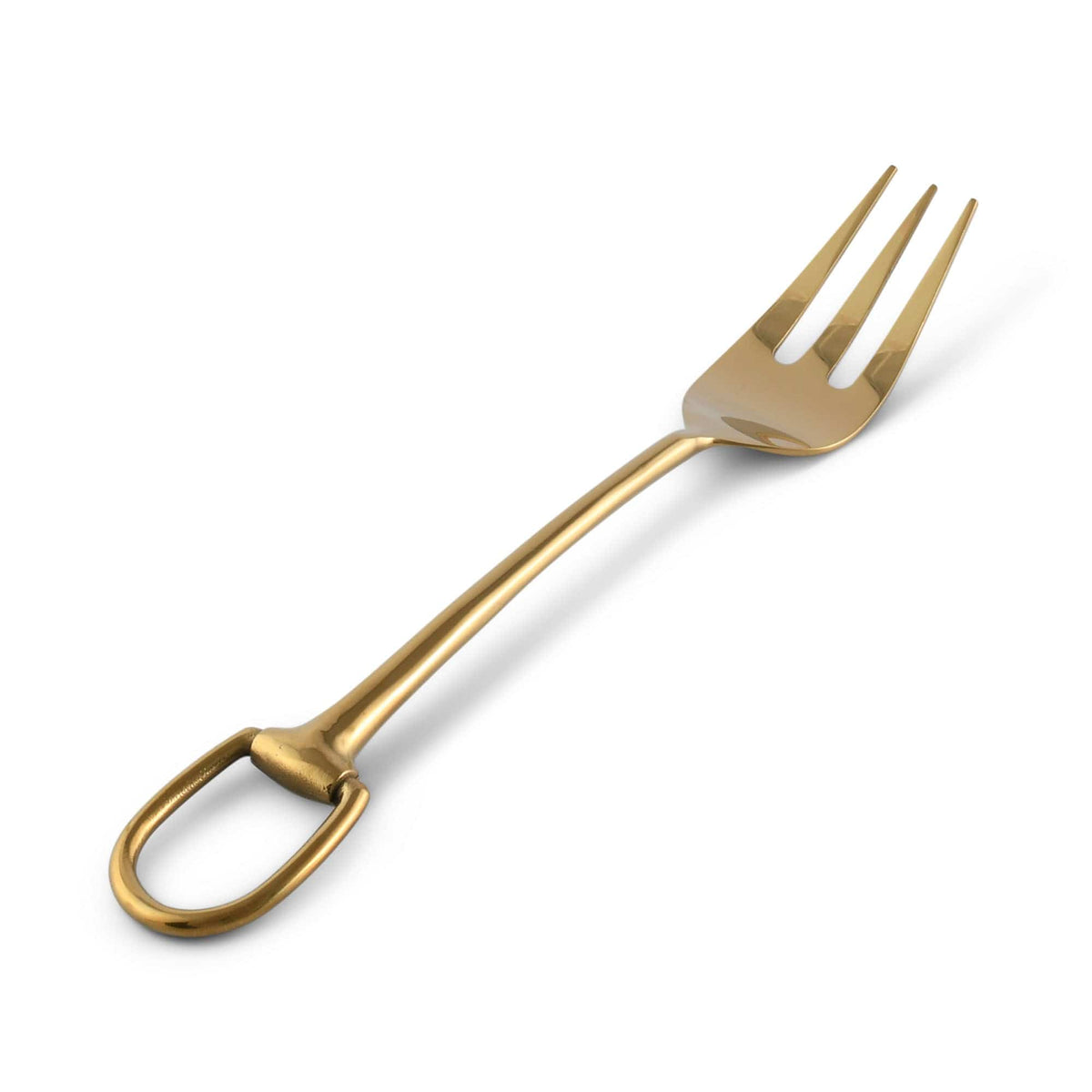 Vagabond House Equestrian Stirrup Serving Fork - Stainless Steel Shiny Gold