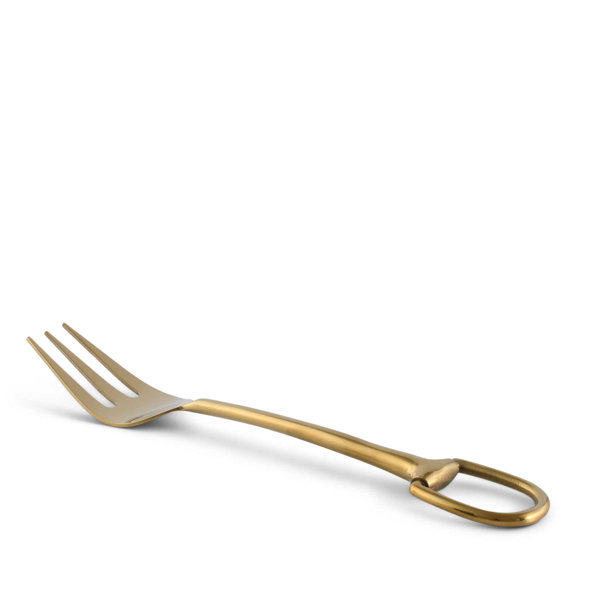 Vagabond House Equestrian Stirrup Serving Fork - Stainless Steel Shiny Gold