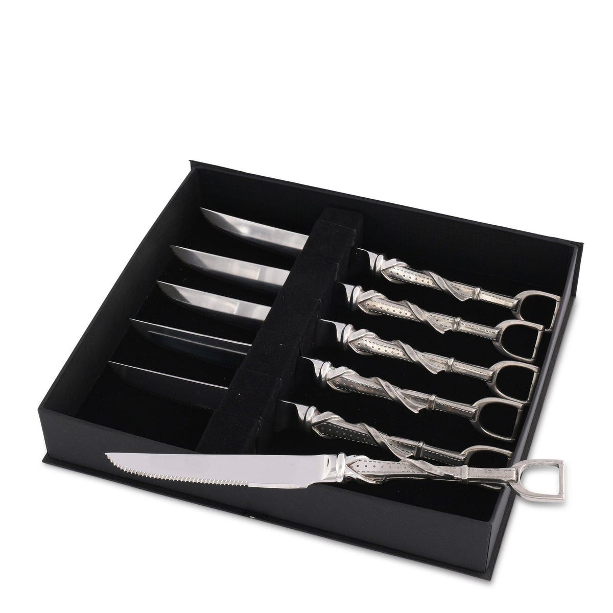 Vagabond House Equestrian Stirrup Steak Knife Set