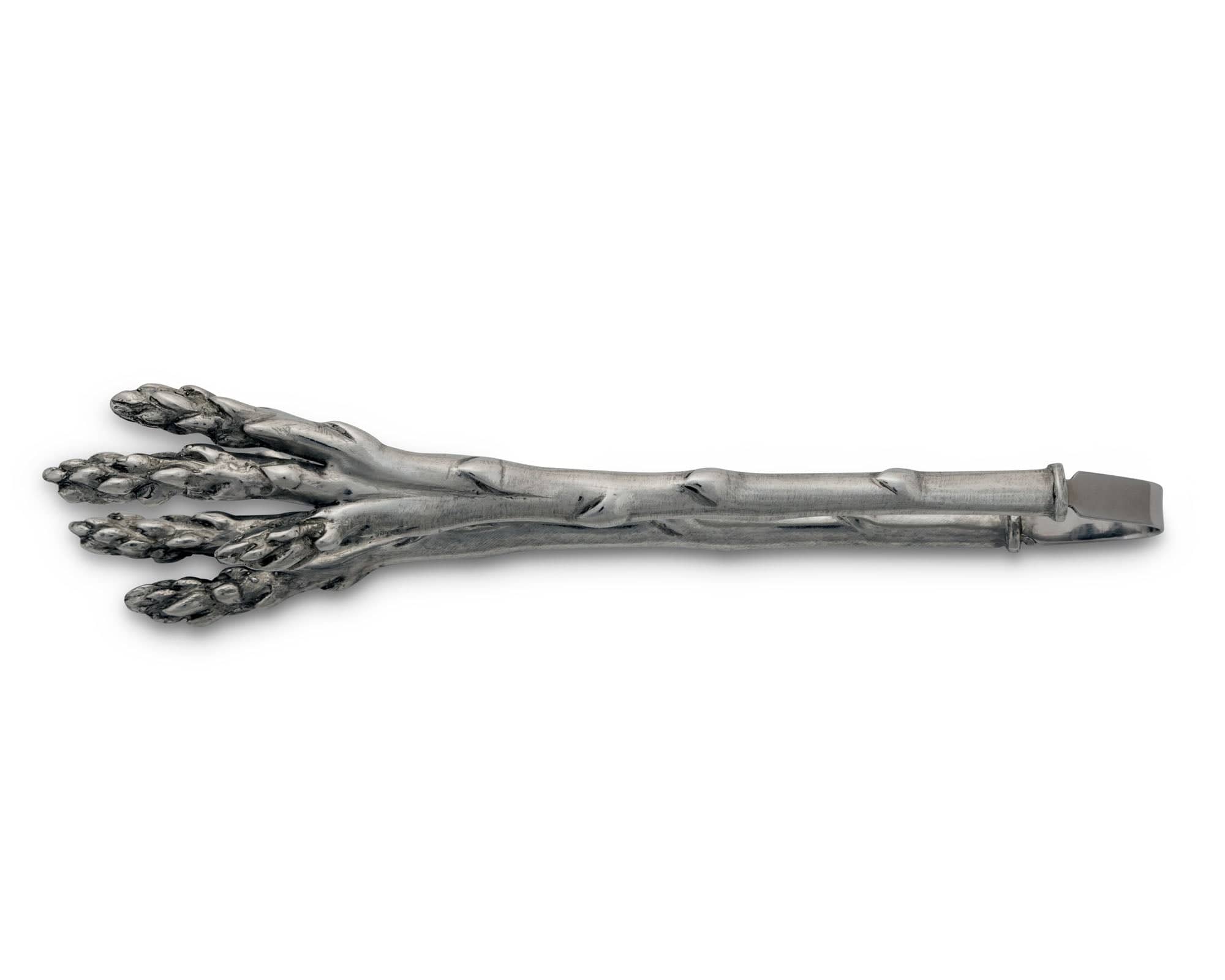 Vagabond House Farmer's Market Pewter Asparagus Pattern Tongs