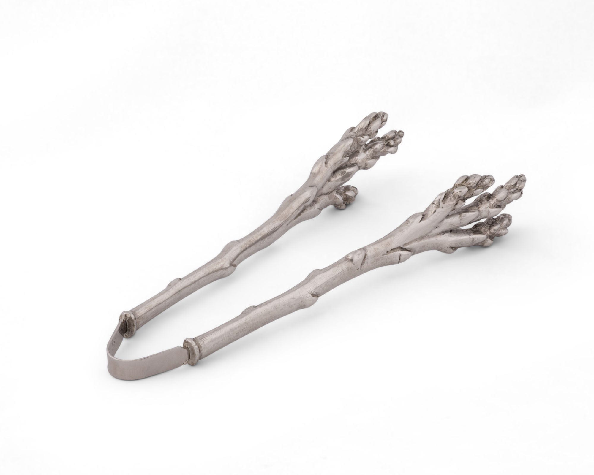 Vagabond House Farmer's Market Pewter Asparagus Pattern Tongs