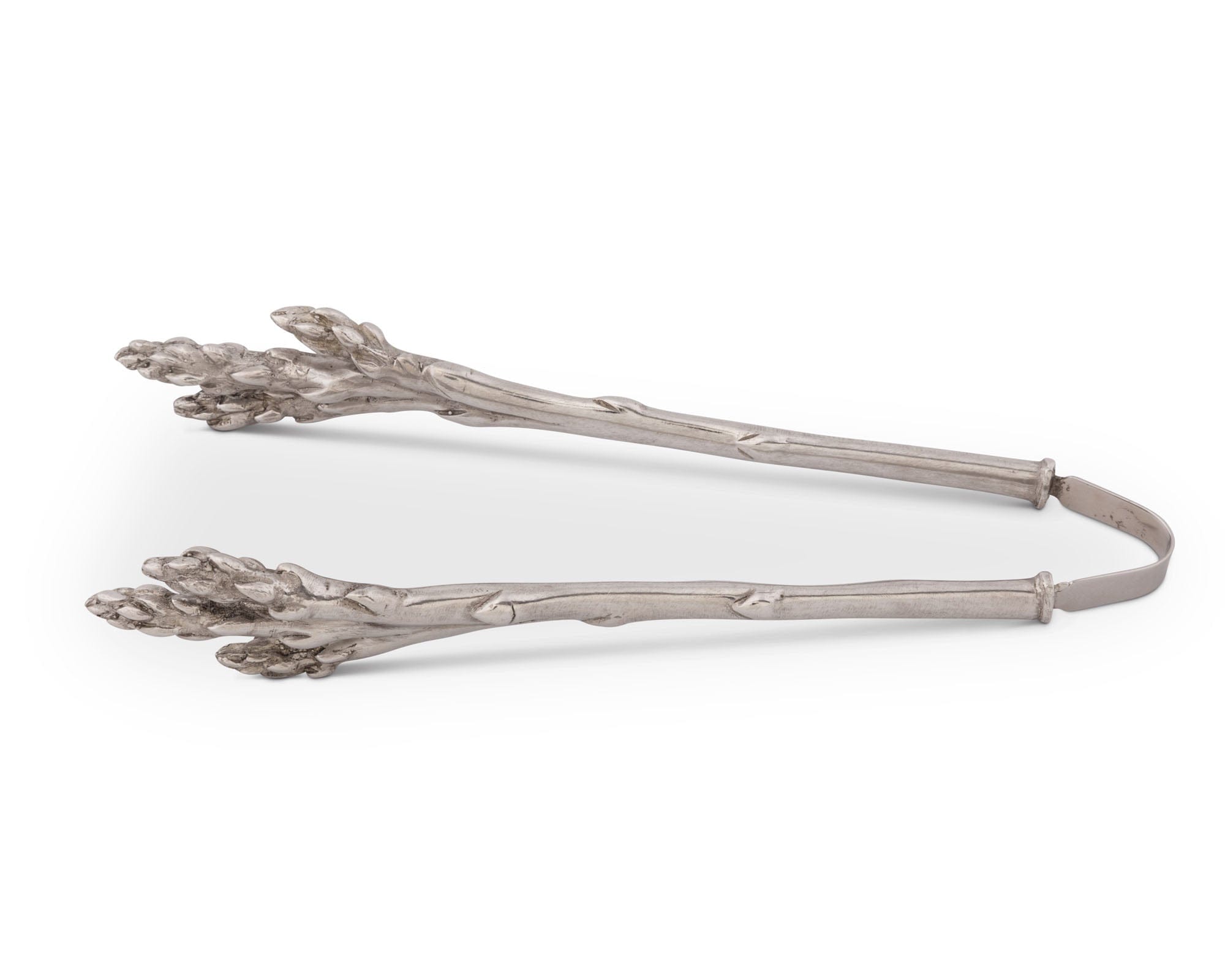 Vagabond House Farmer's Market Pewter Asparagus Pattern Tongs