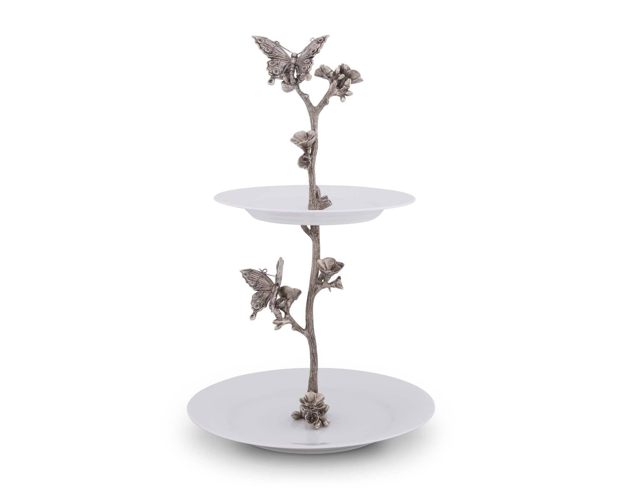 Vagabond House Garden Friends Butterfly Dessert Stand