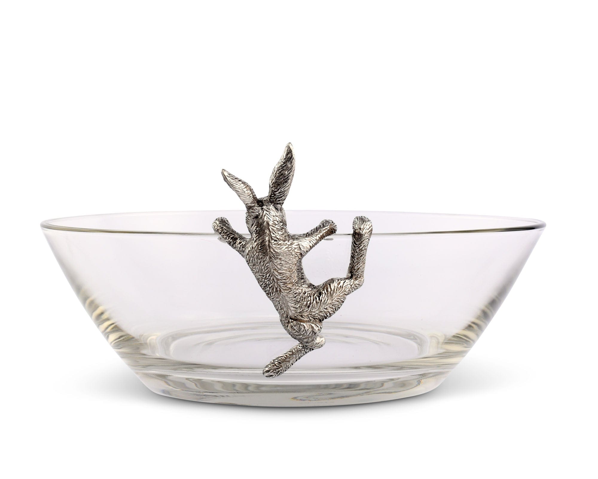 Vagabond House Garden Friends Climbing Bunny Glass Serving / Salad Bowl