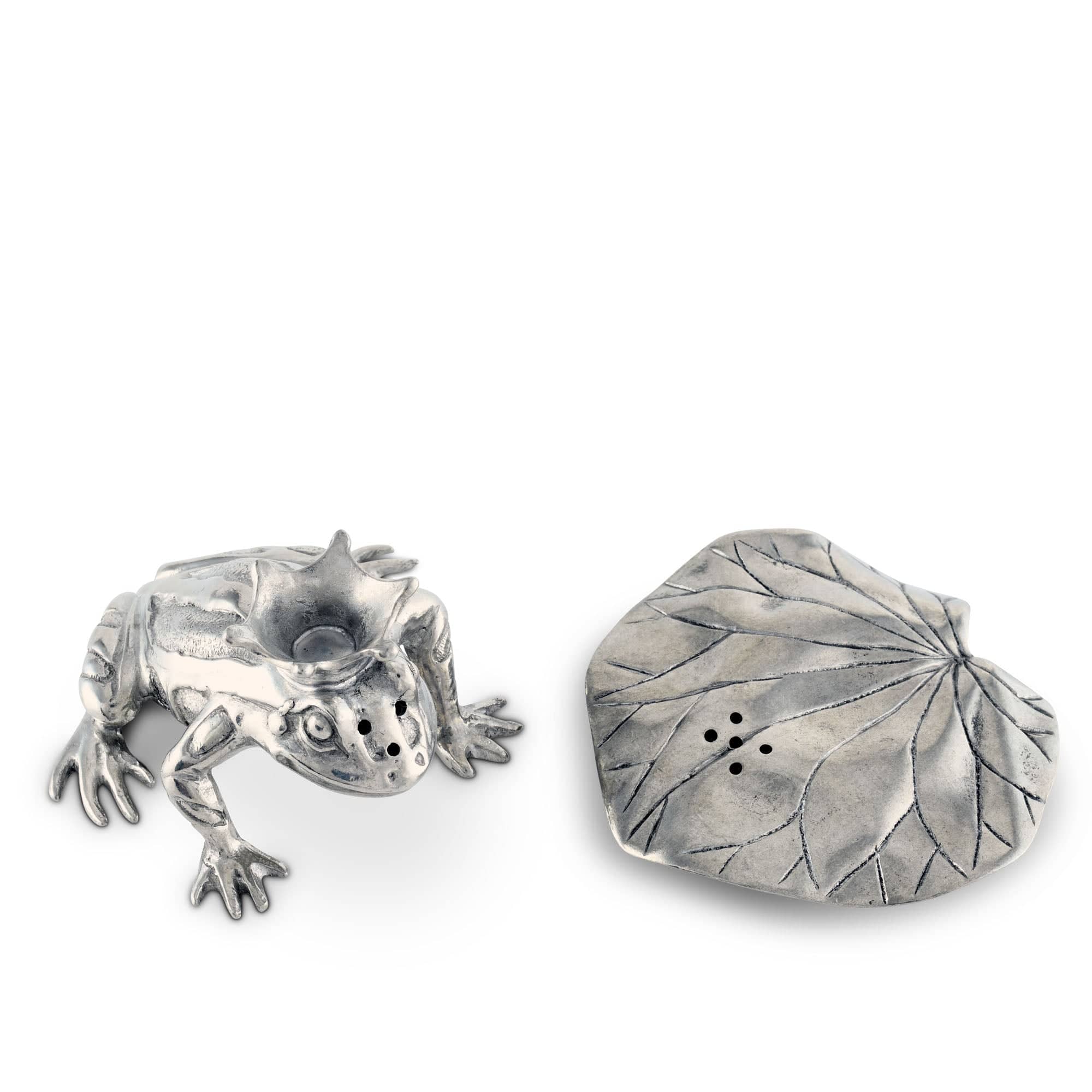 Vagabond House Garden Friends Frog Prince Salt & Pepper Set