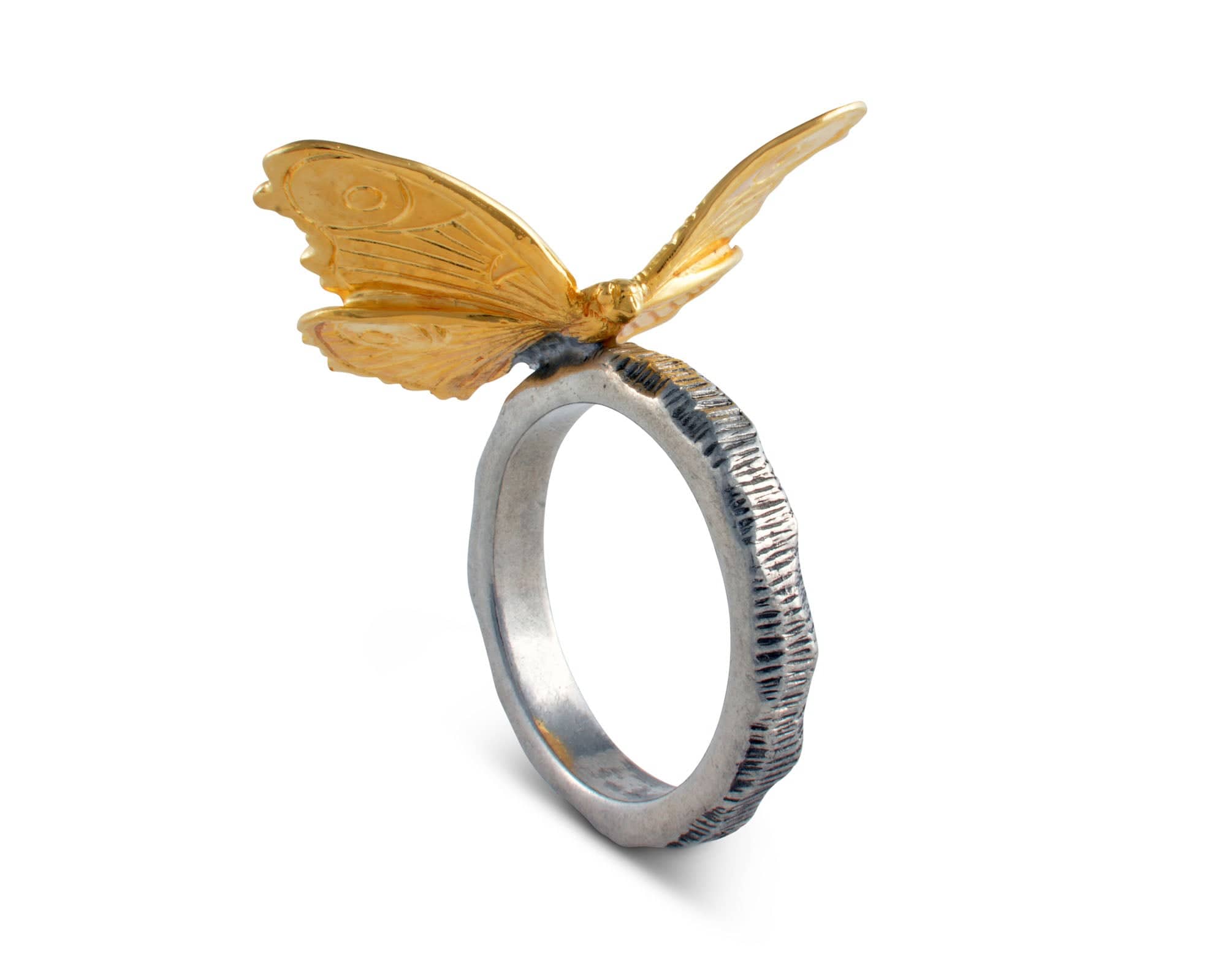 Vagabond House Garden Friends Gold Butterfly Napkin Ring