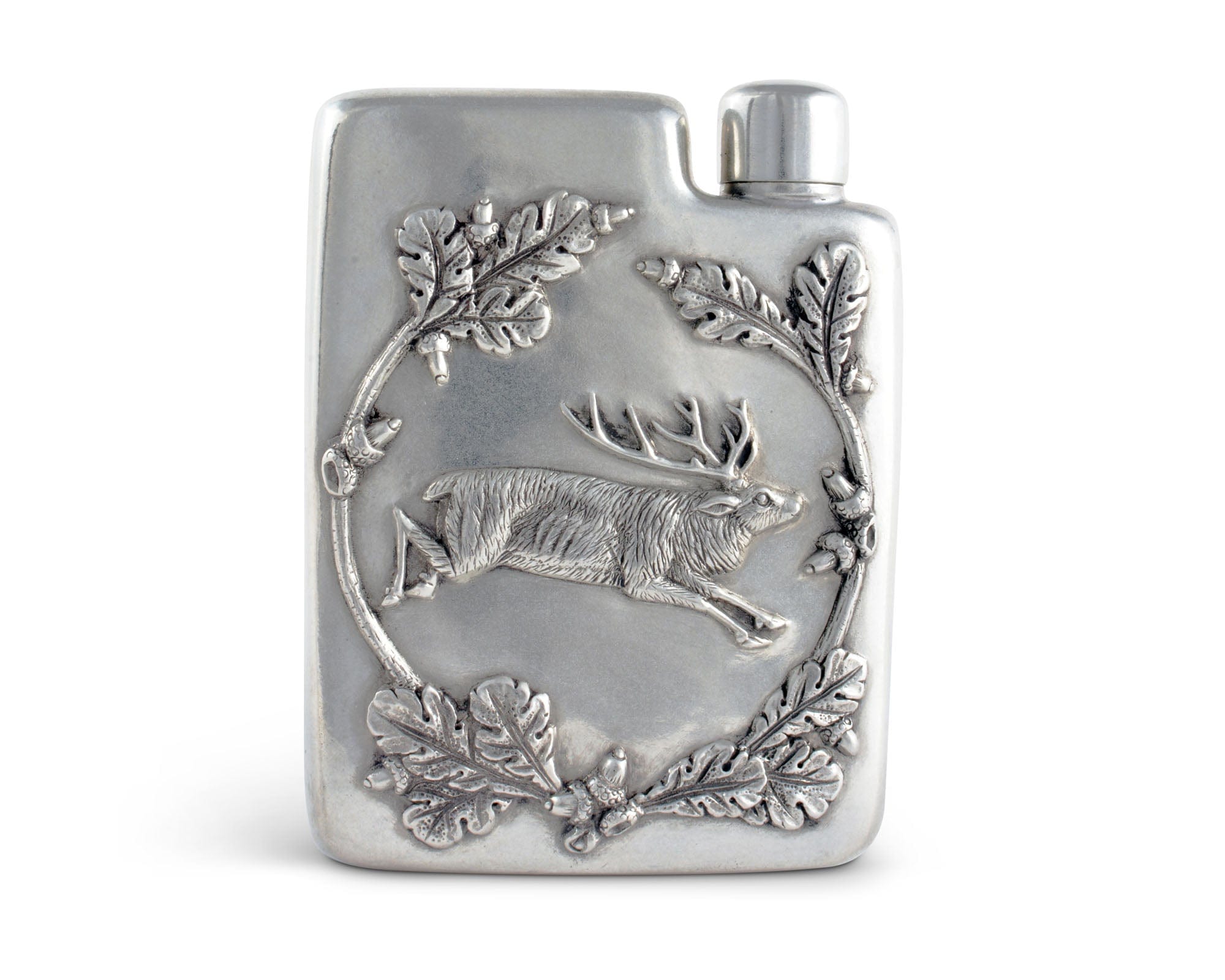 Vagabond House Lodge Style Black Forest Pewter Flask