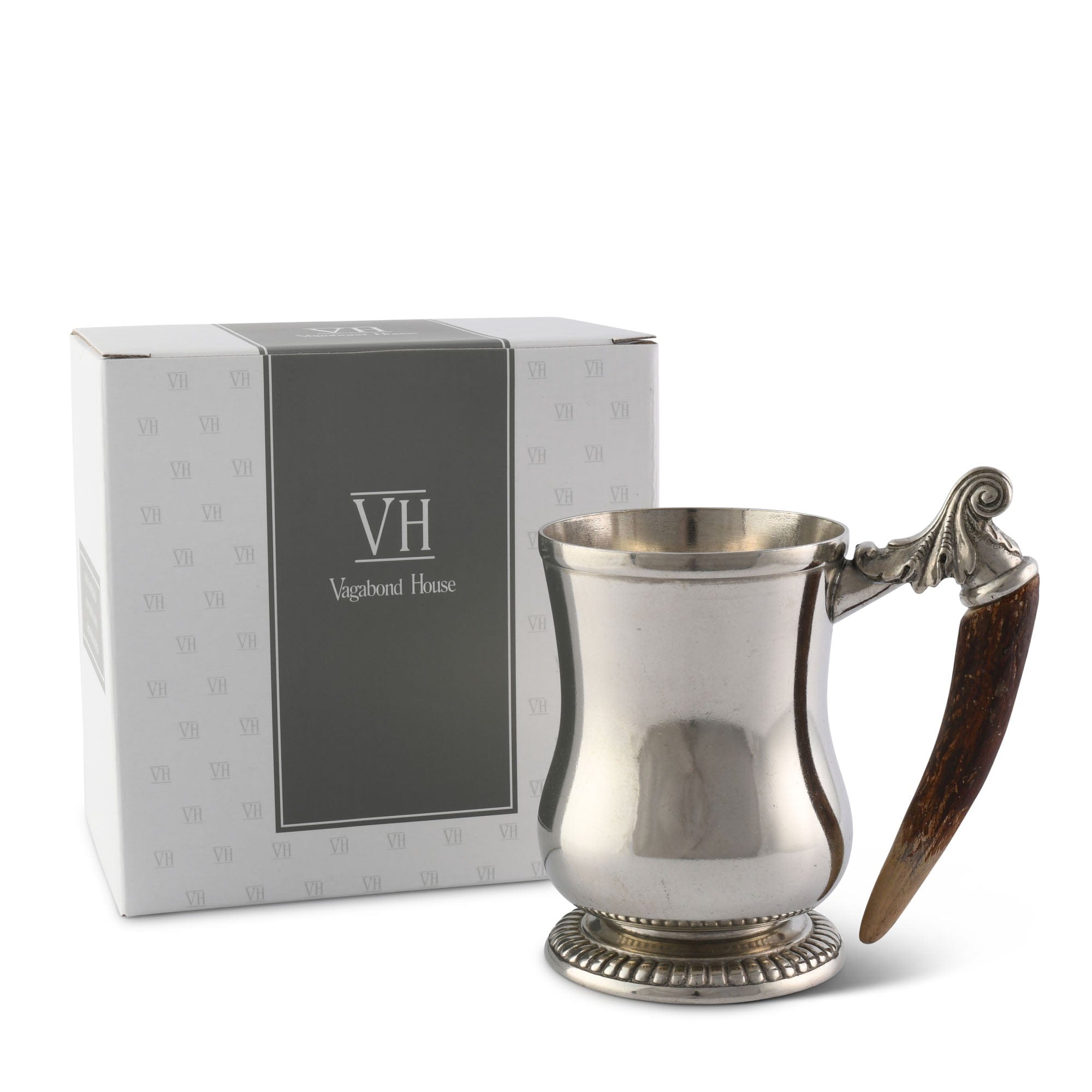 Vagabond House Lodge Style Curved English Mug -  Antler Handle