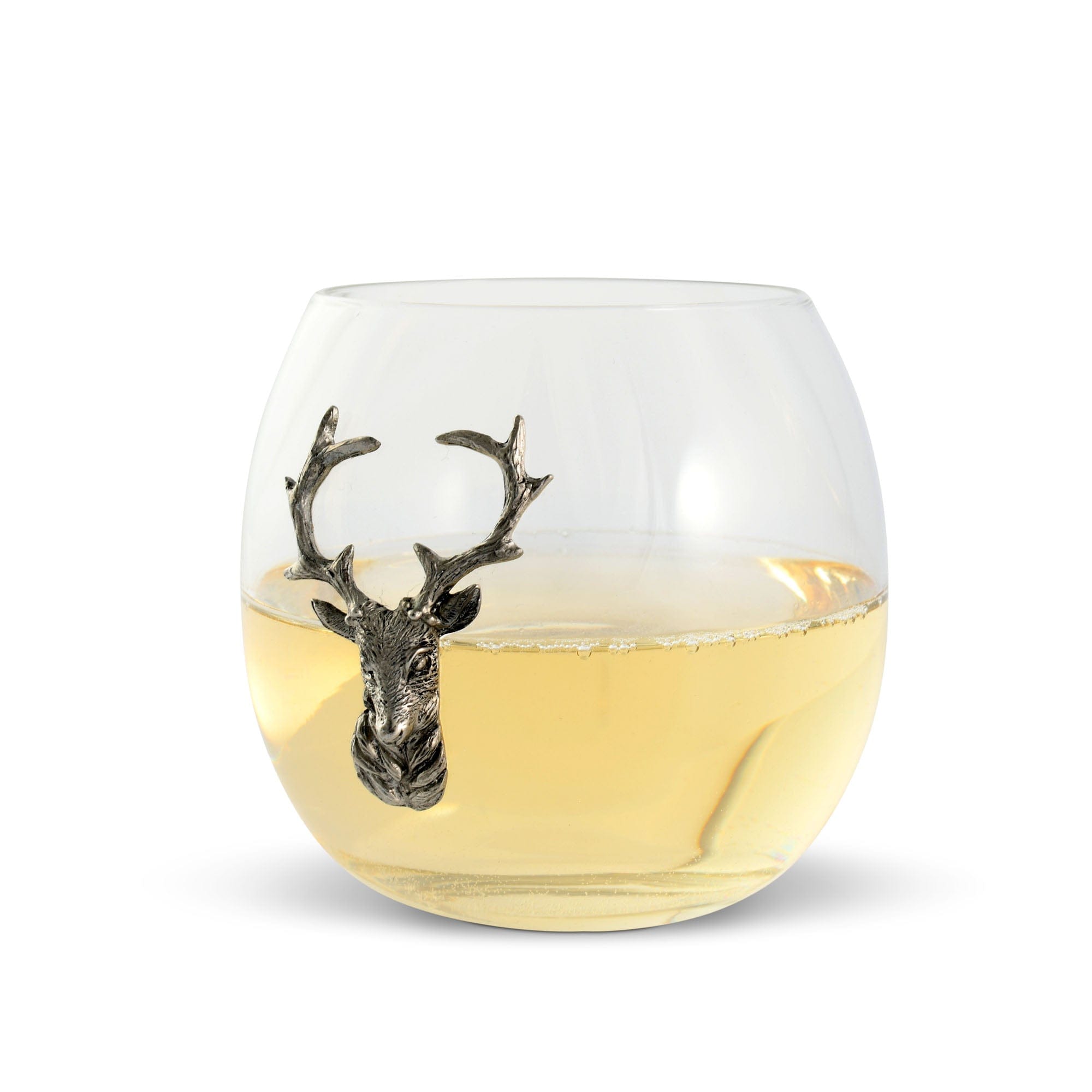 Vagabond House Lodge Style Elk / Deer Stemless Wine Glass