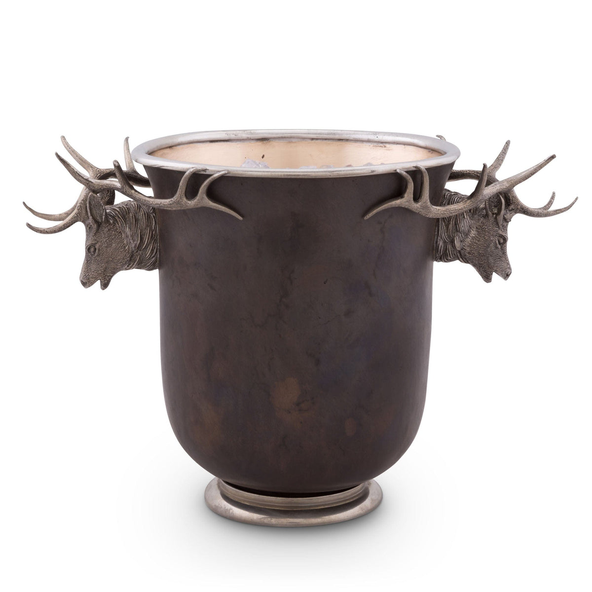 Vagabond House Lodge Style Elk Head Handle Bronze Ice Bucket