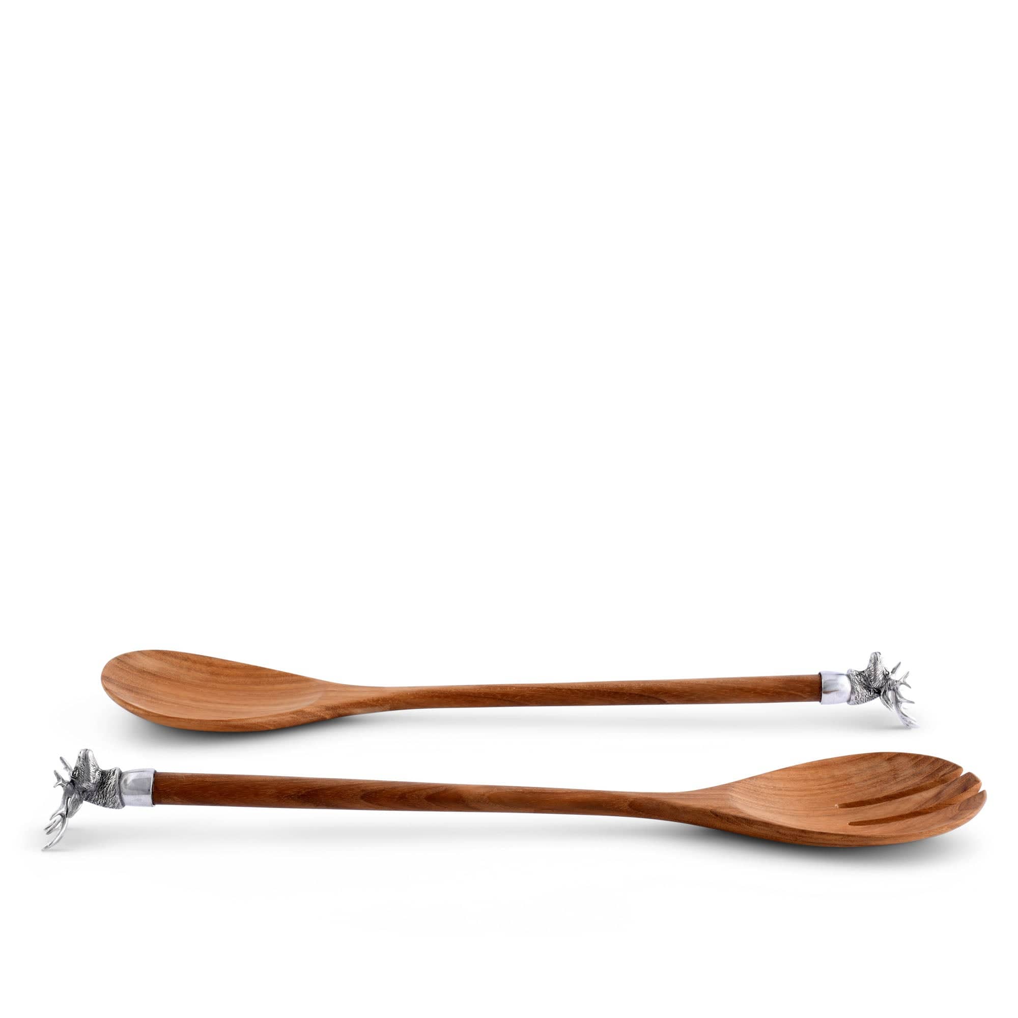 Elk Head Wood Salad Servers