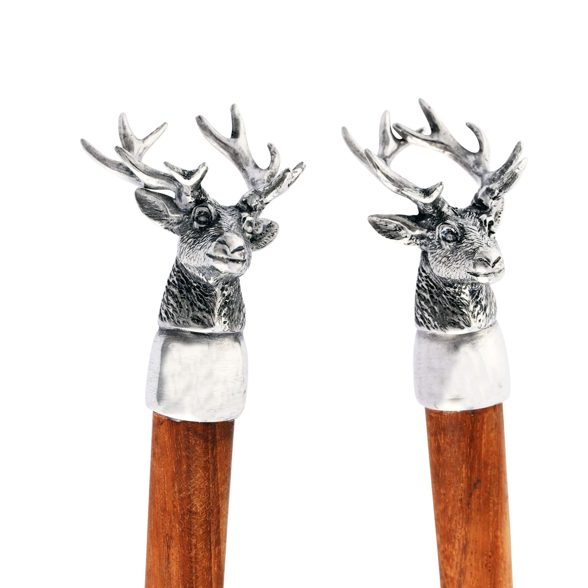 Vagabond House Lodge Style Elk Head Wood Salad Servers