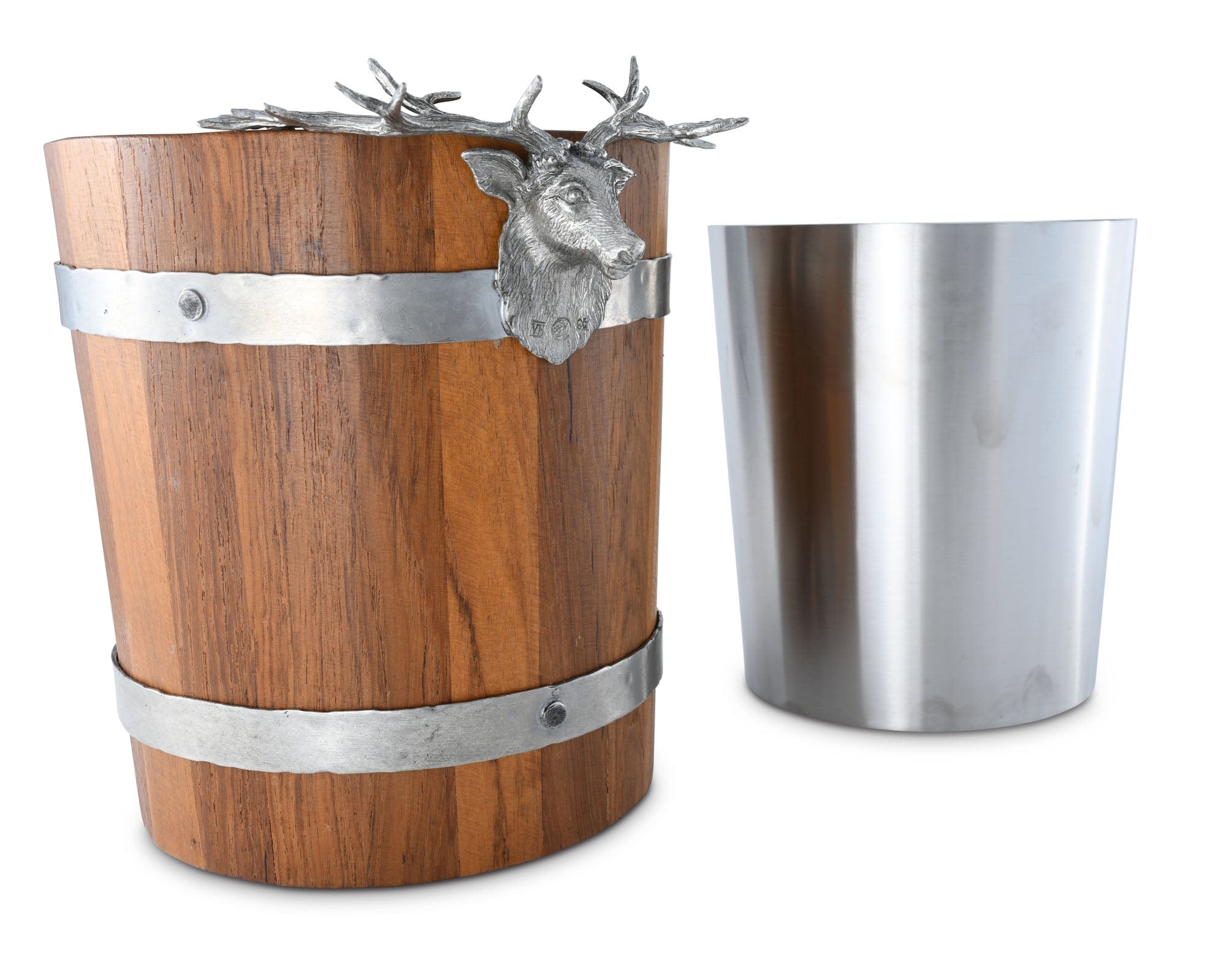 Vagabond House Lodge Style Elk Wood Pail Ice Bucket