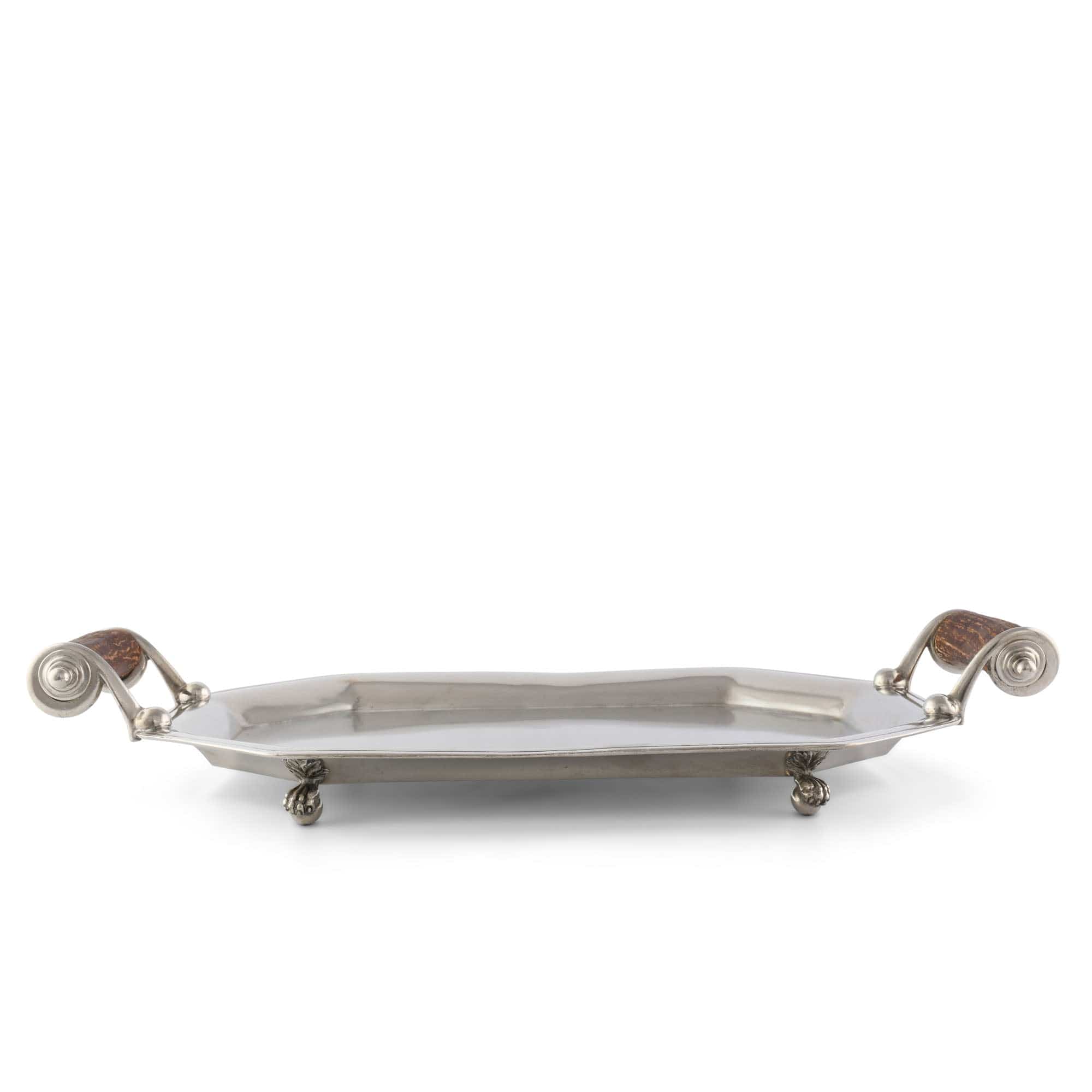 Vagabond House Lodge Style Parlor Tray with Composite Antler Handles