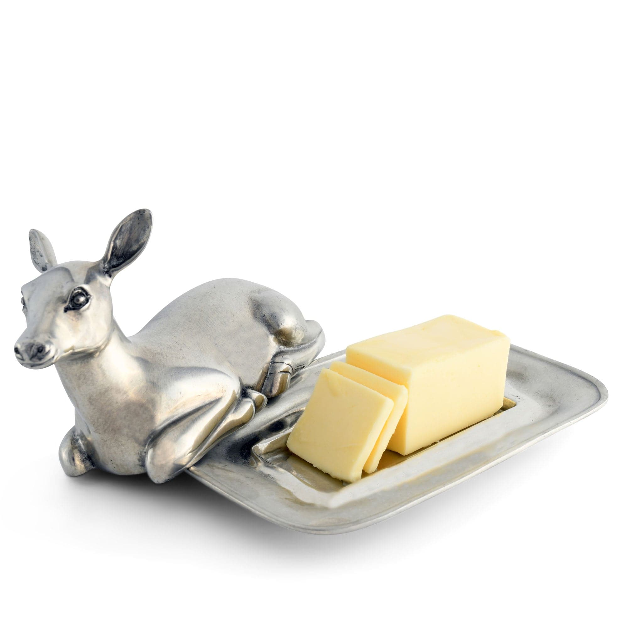 Vagabond House Lodge Style Pewter Doe Butter Dish