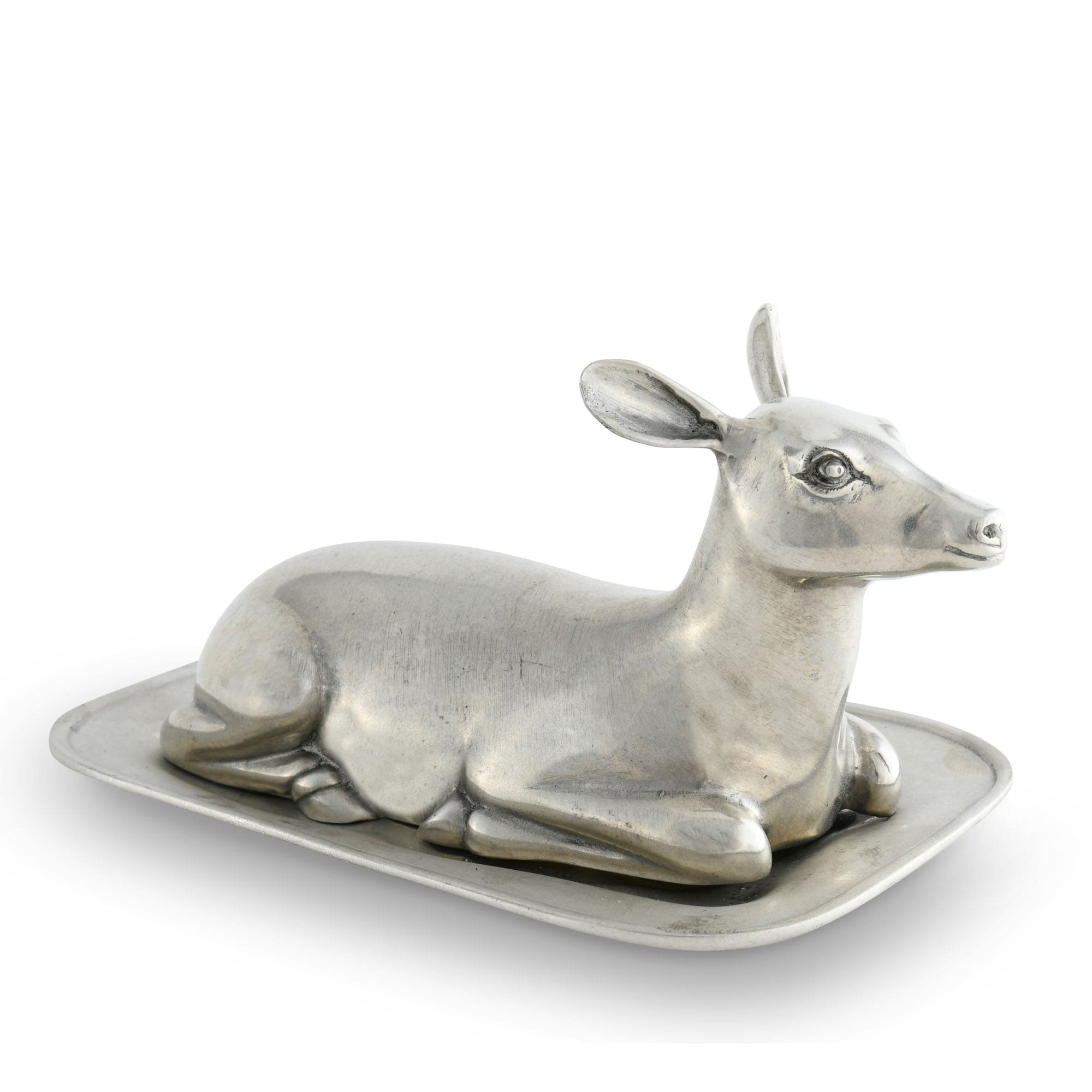 Vagabond House Lodge Style Pewter Doe Butter Dish