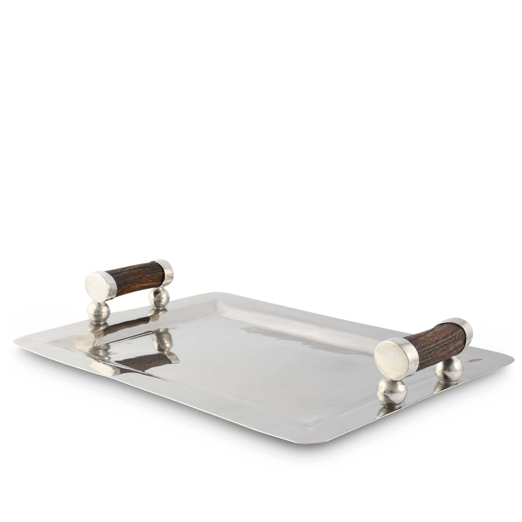 Vagabond House Lodge Style Stainless Serving Tray Composite Antler Handles