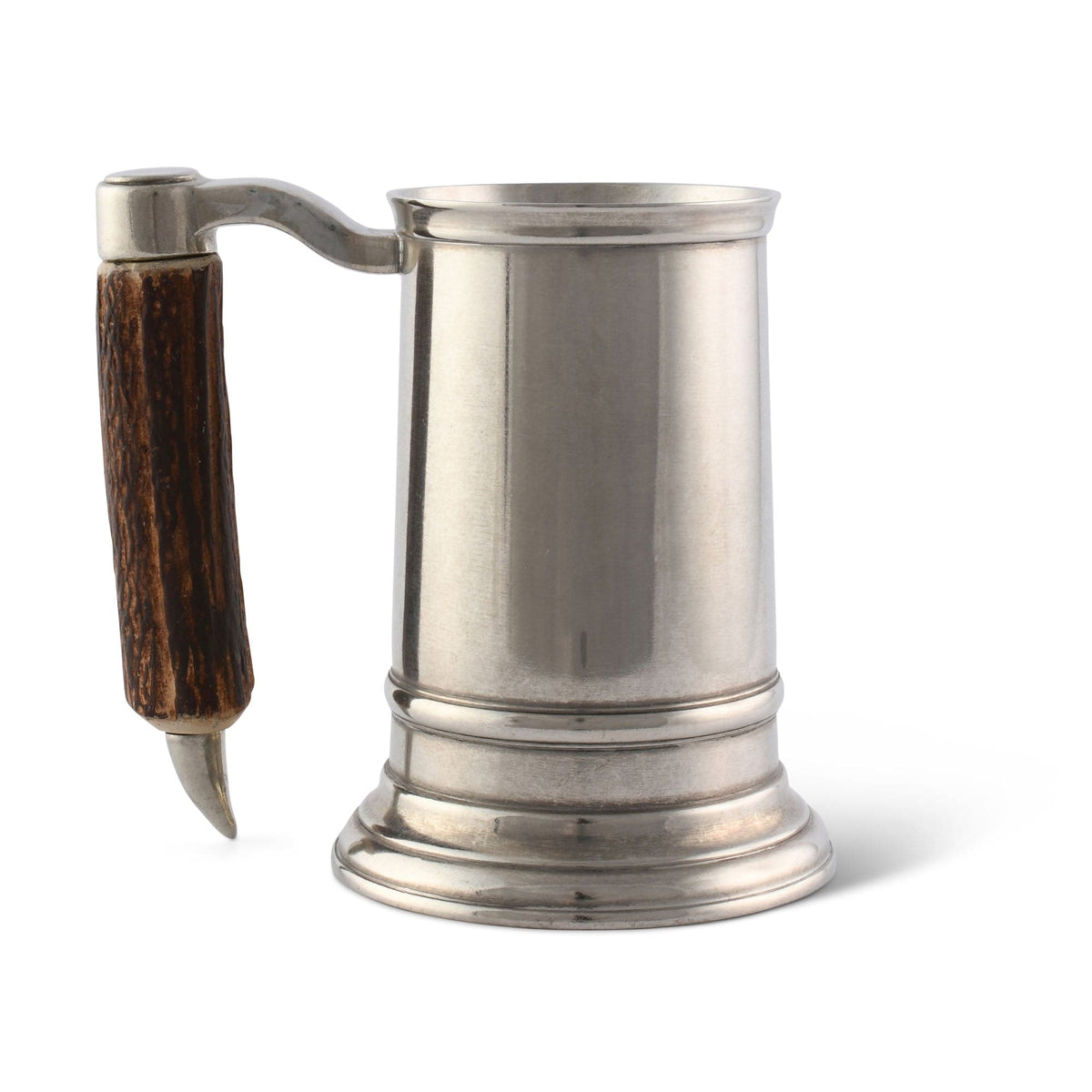 Vagabond House Lodge Style Straight English Pewter Mug Composit Antler Handle