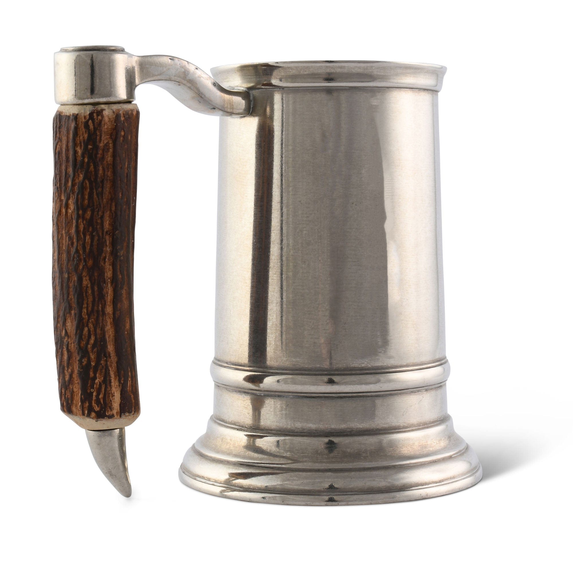 Vagabond House Lodge Style Straight English Pewter Mug Composit Antler Handle