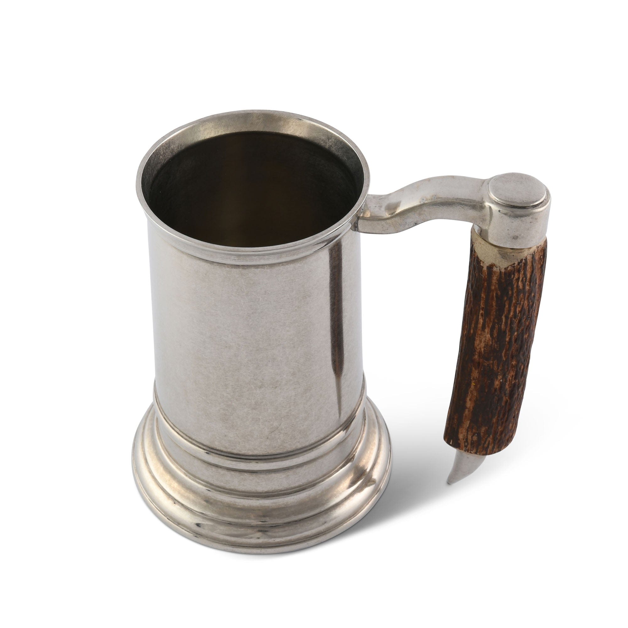 Vagabond House Lodge Style Straight English Pewter Mug Composit Antler Handle