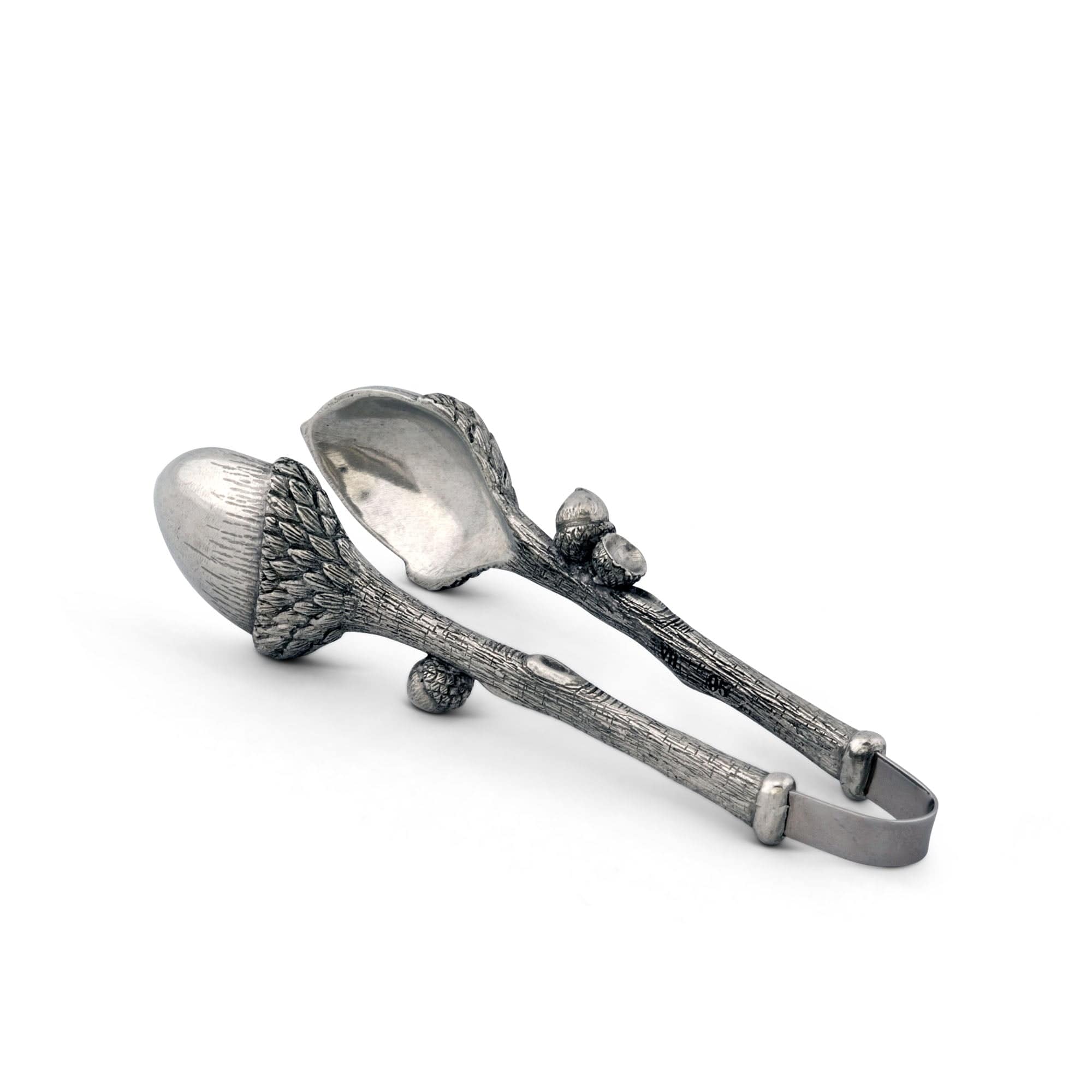 Vagabond House Majestic Forest Pewter Acorn Pattern Nut / Sugar Tongs