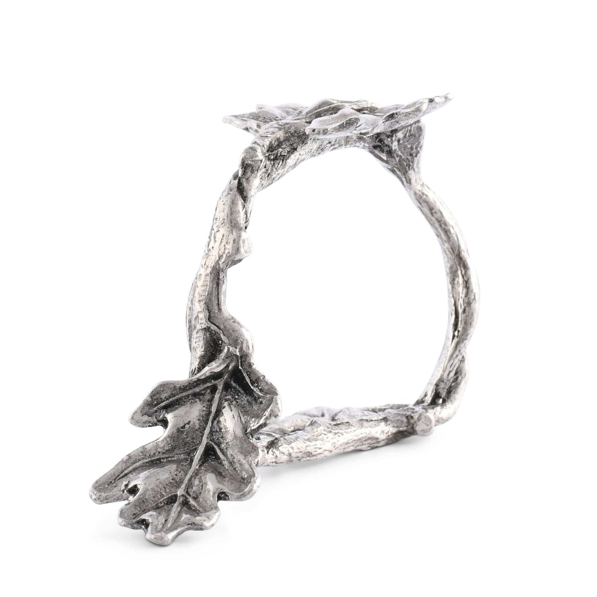 Vagabond House Majestic Forest Pewter Oak Branch Napkin Ring