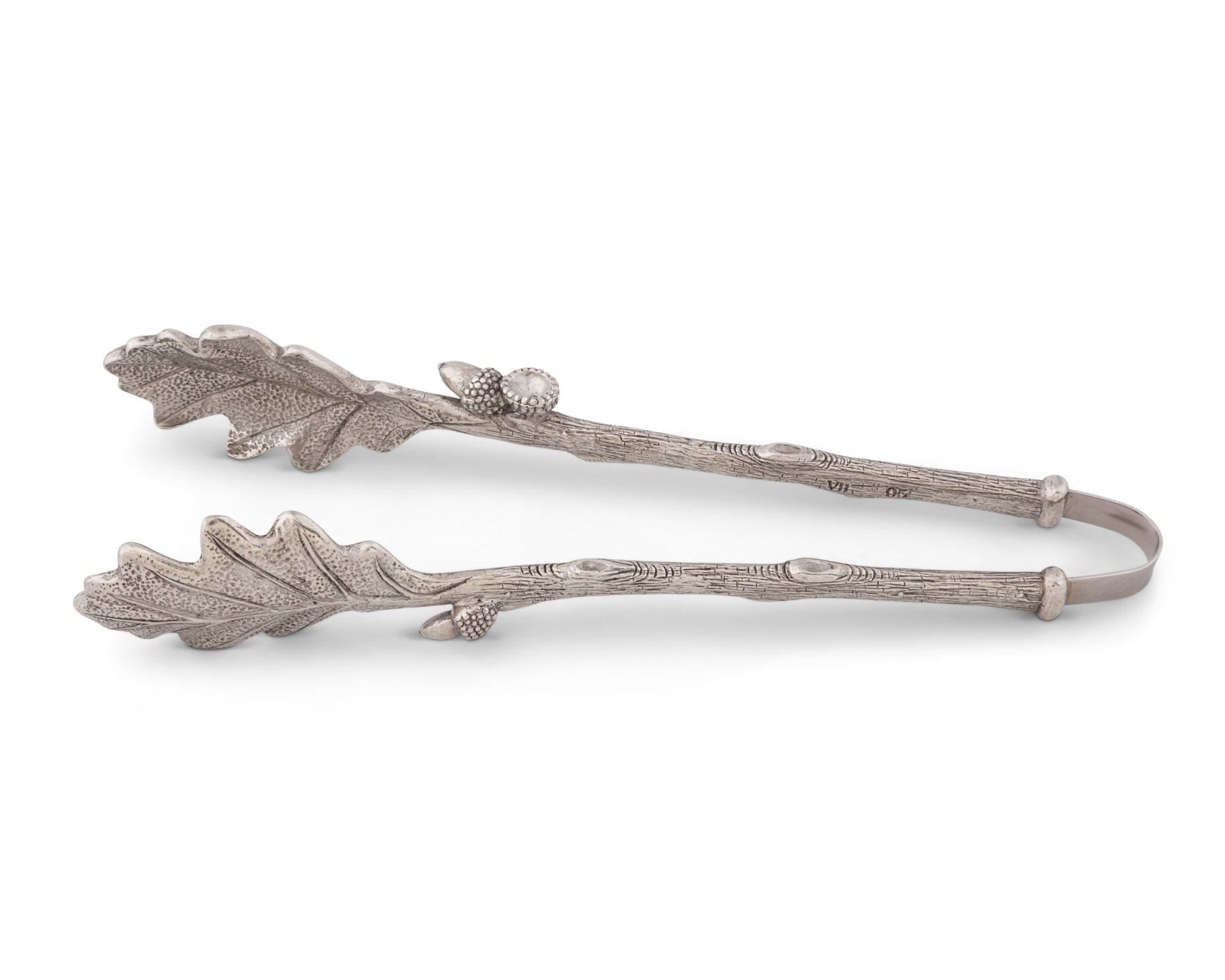 Vagabond House Majestic Forest Pewter Oak Leaf Pattern Ice / Bread Tongs