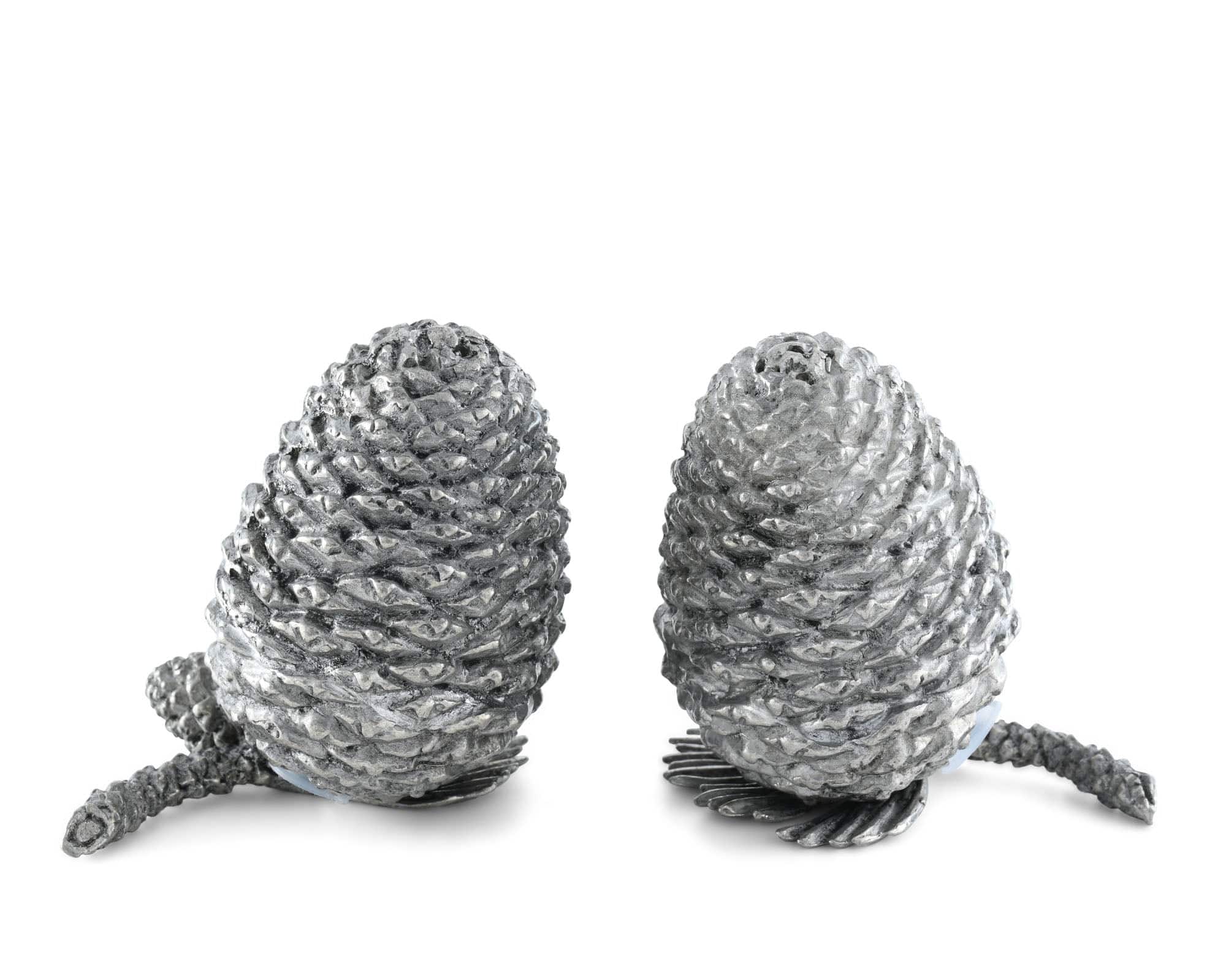 Vagabond House Majestic Forest Pewter Pine Cones Salt & Pepper Set