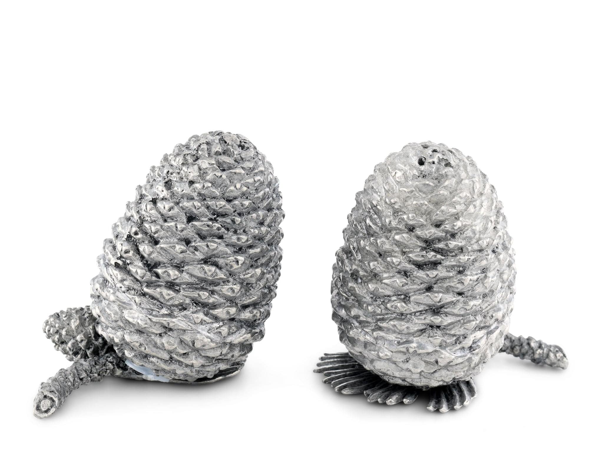 Vagabond House Majestic Forest Pewter Pine Cones Salt & Pepper Set