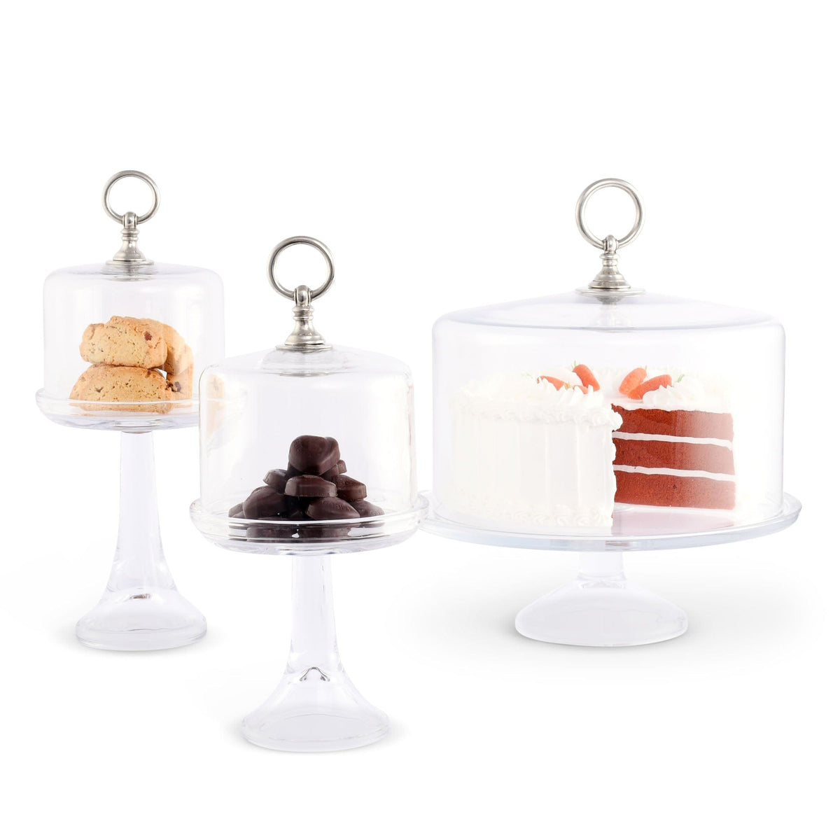 LSA International Vienna Glass Cake Stand & Cover, 23cm, Clear