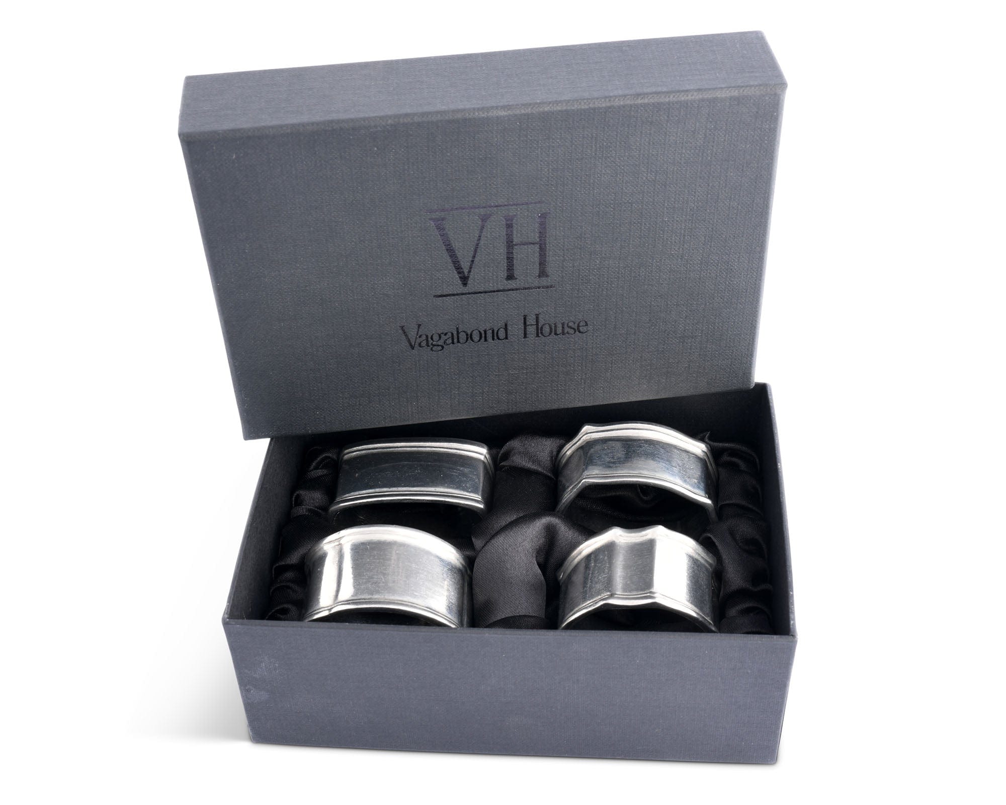 Vagabond House Medici Living Pewter Classic Napkin Ring Set (4)