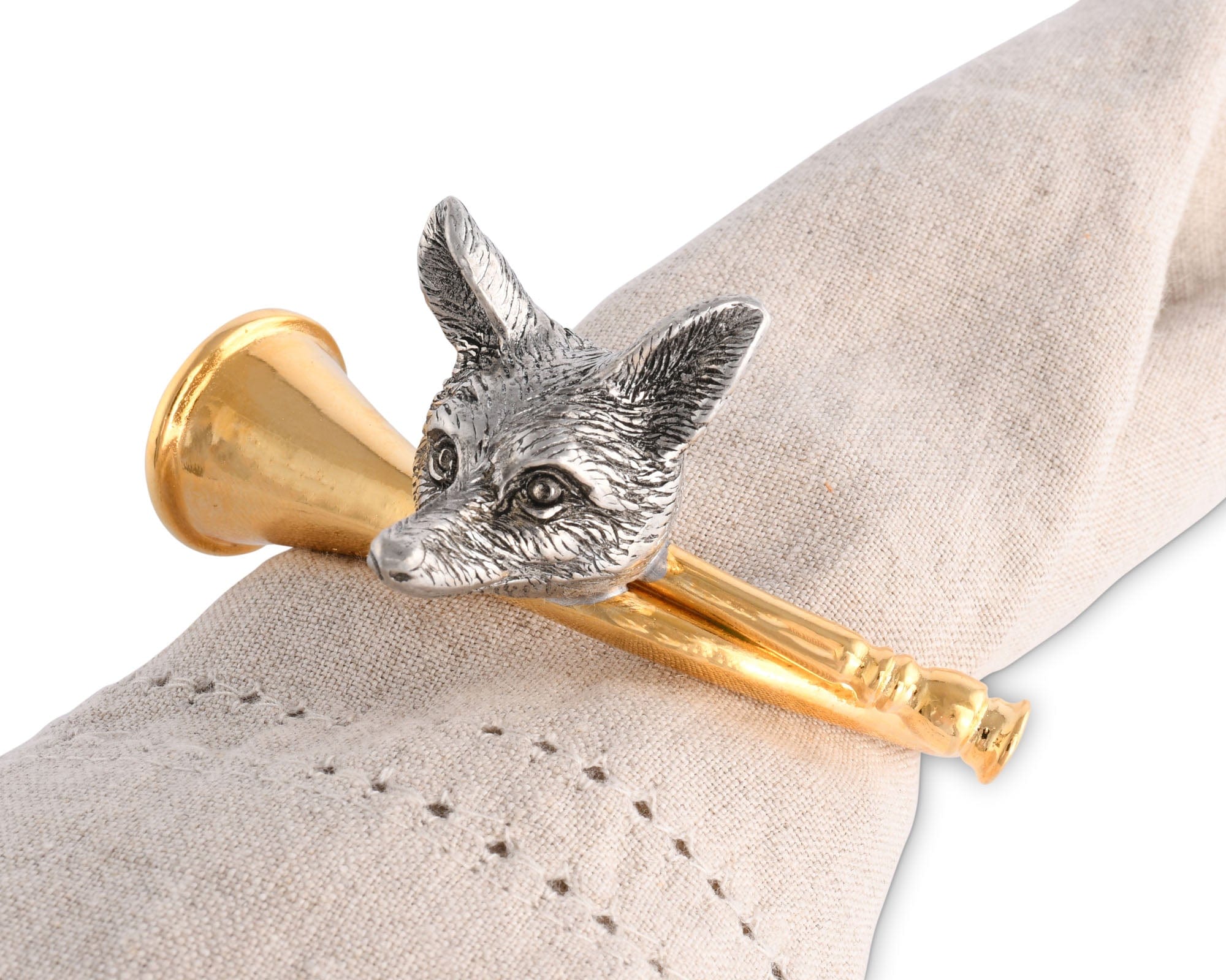 Vagabond House Morning Hunt Golden Hunt Horn Napkin Ring