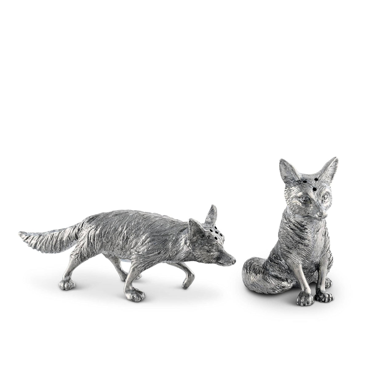 Vagabond House Morning Hunt Pewter Foxes Salt &amp; Pepper Set