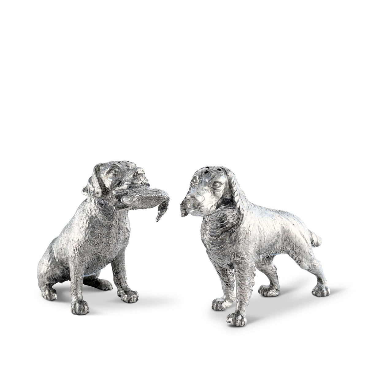 Vagabond House Morning Hunt Pewter Hunting Dogs Salt &amp; Pepper Set