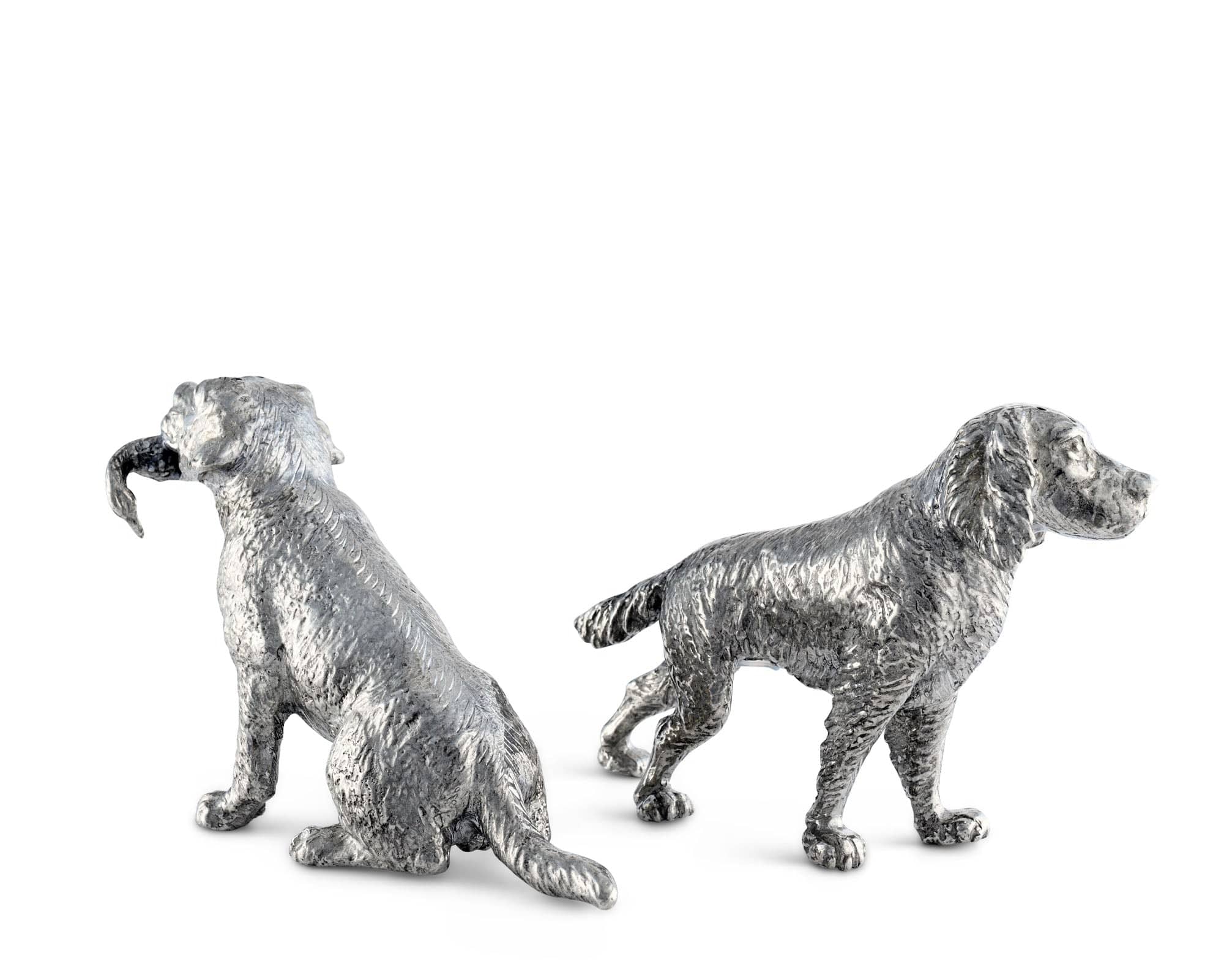 Vagabond House Morning Hunt Pewter Hunting Dogs Salt & Pepper Set