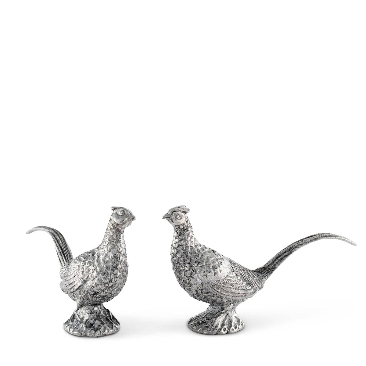 Vagabond House Morning Hunt Pewter Pheasants Salt &amp; Pepper Set