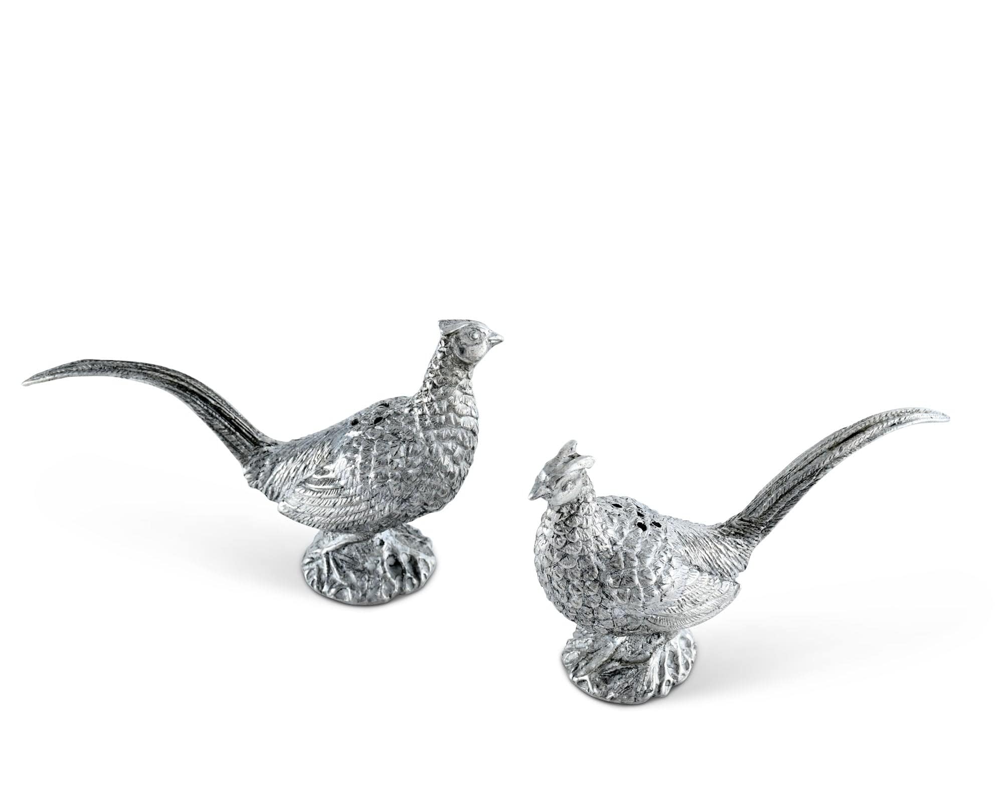 Vagabond House Morning Hunt Pewter Pheasants Salt & Pepper Set